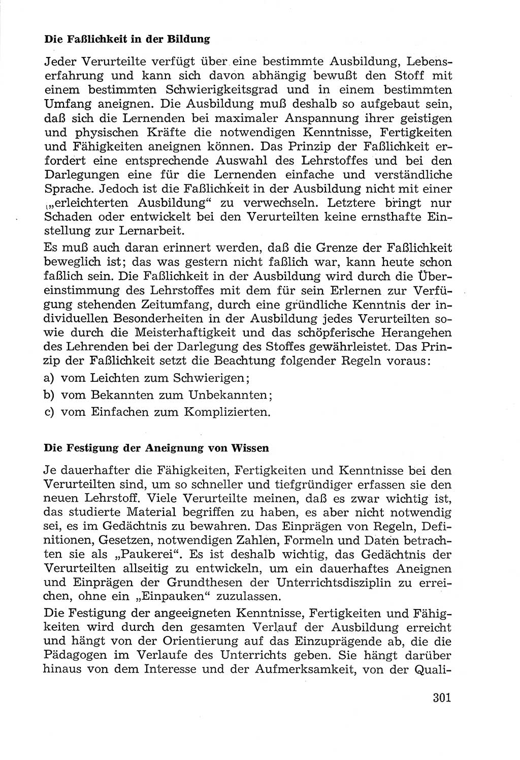 Lehrbuch der Strafvollzugspädagogik [Deutsche Demokratische Republik (DDR)] 1969, Seite 301 (Lb. SV-Pd. DDR 1969, S. 301)