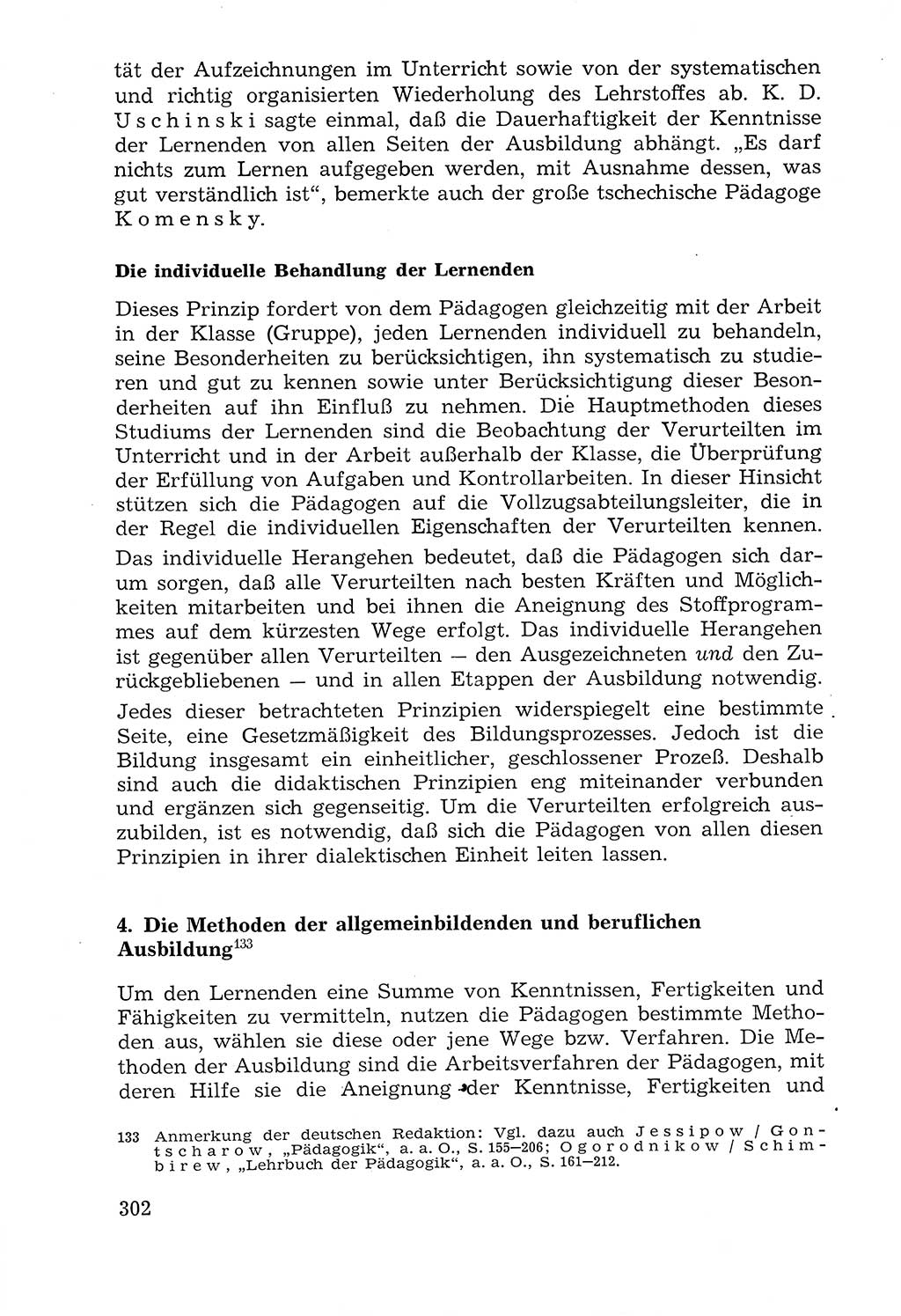 Lehrbuch der Strafvollzugspädagogik [Deutsche Demokratische Republik (DDR)] 1969, Seite 302 (Lb. SV-Pd. DDR 1969, S. 302)