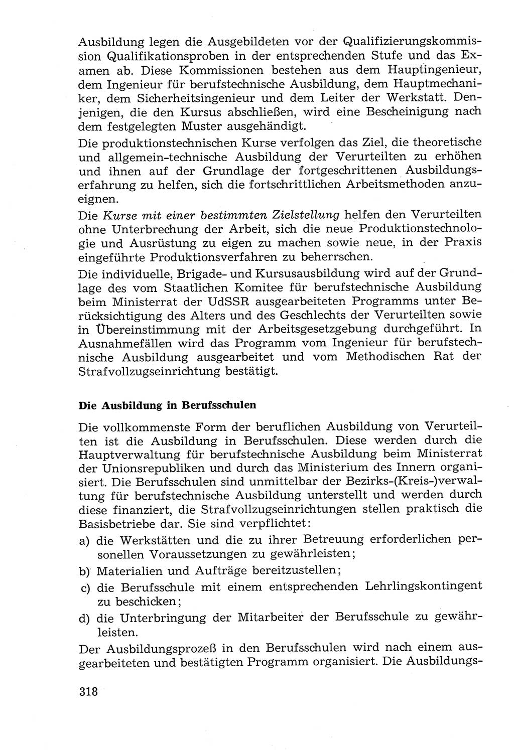 Lehrbuch der Strafvollzugspädagogik [Deutsche Demokratische Republik (DDR)] 1969, Seite 318 (Lb. SV-Pd. DDR 1969, S. 318)