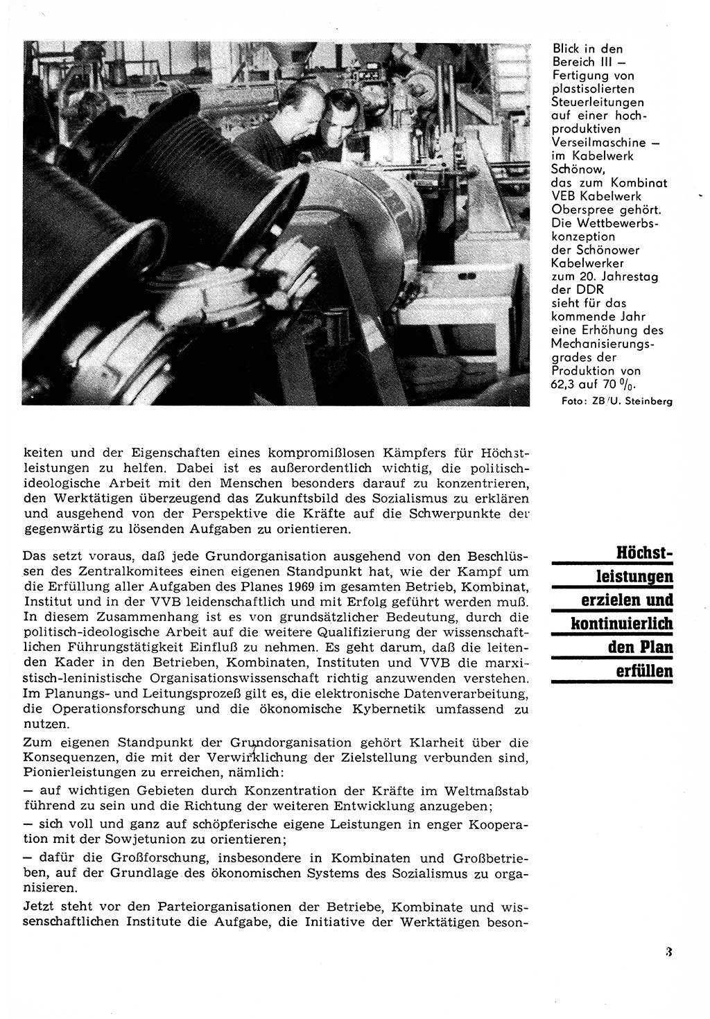 Neuer Weg (NW), Organ des Zentralkomitees (ZK) der SED (Sozialistische Einheitspartei Deutschlands) für Fragen des Parteilebens, 24. Jahrgang [Deutsche Demokratische Republik (DDR)] 1969, Seite 3 (NW ZK SED DDR 1969, S. 3)