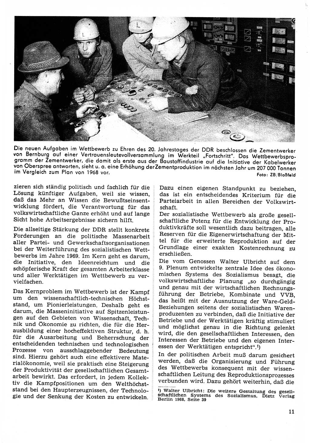 Neuer Weg (NW), Organ des Zentralkomitees (ZK) der SED (Sozialistische Einheitspartei Deutschlands) für Fragen des Parteilebens, 24. Jahrgang [Deutsche Demokratische Republik (DDR)] 1969, Seite 11 (NW ZK SED DDR 1969, S. 11)