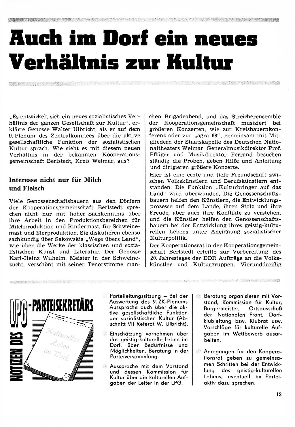 Neuer Weg (NW), Organ des Zentralkomitees (ZK) der SED (Sozialistische Einheitspartei Deutschlands) für Fragen des Parteilebens, 24. Jahrgang [Deutsche Demokratische Republik (DDR)] 1969, Seite 13 (NW ZK SED DDR 1969, S. 13)