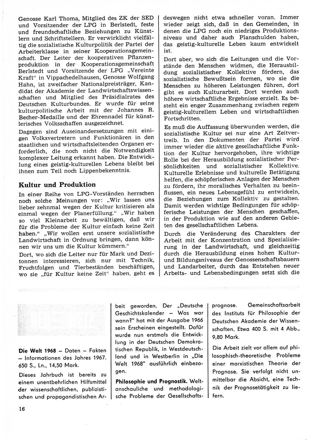 Neuer Weg (NW), Organ des Zentralkomitees (ZK) der SED (Sozialistische Einheitspartei Deutschlands) für Fragen des Parteilebens, 24. Jahrgang [Deutsche Demokratische Republik (DDR)] 1969, Seite 16 (NW ZK SED DDR 1969, S. 16)