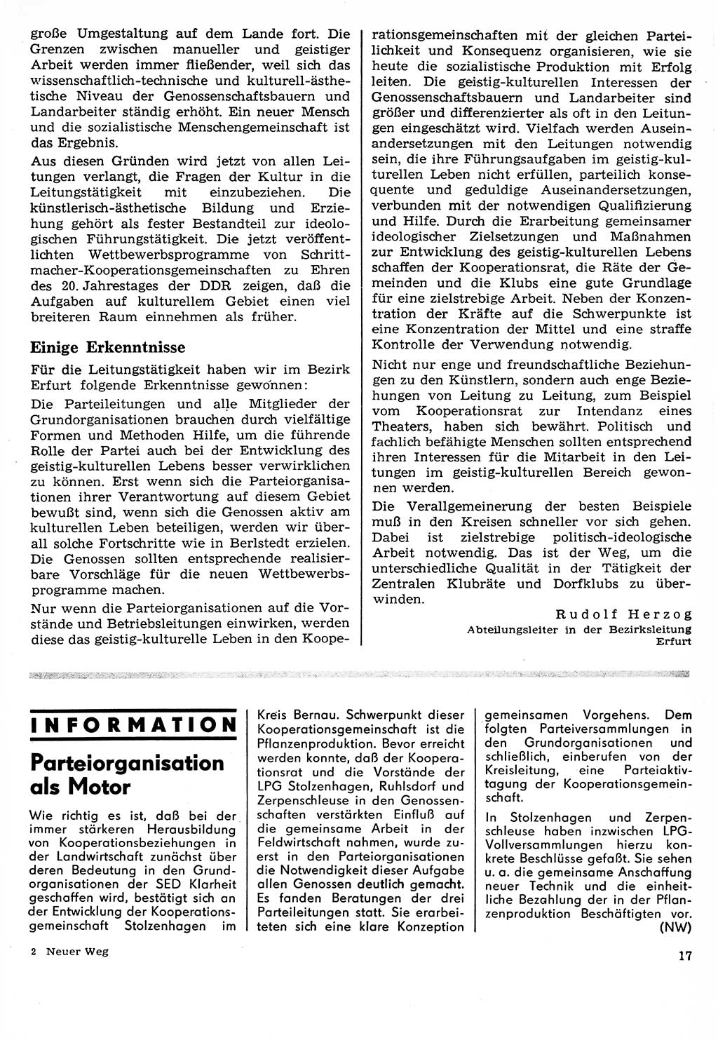 Neuer Weg (NW), Organ des Zentralkomitees (ZK) der SED (Sozialistische Einheitspartei Deutschlands) für Fragen des Parteilebens, 24. Jahrgang [Deutsche Demokratische Republik (DDR)] 1969, Seite 17 (NW ZK SED DDR 1969, S. 17)