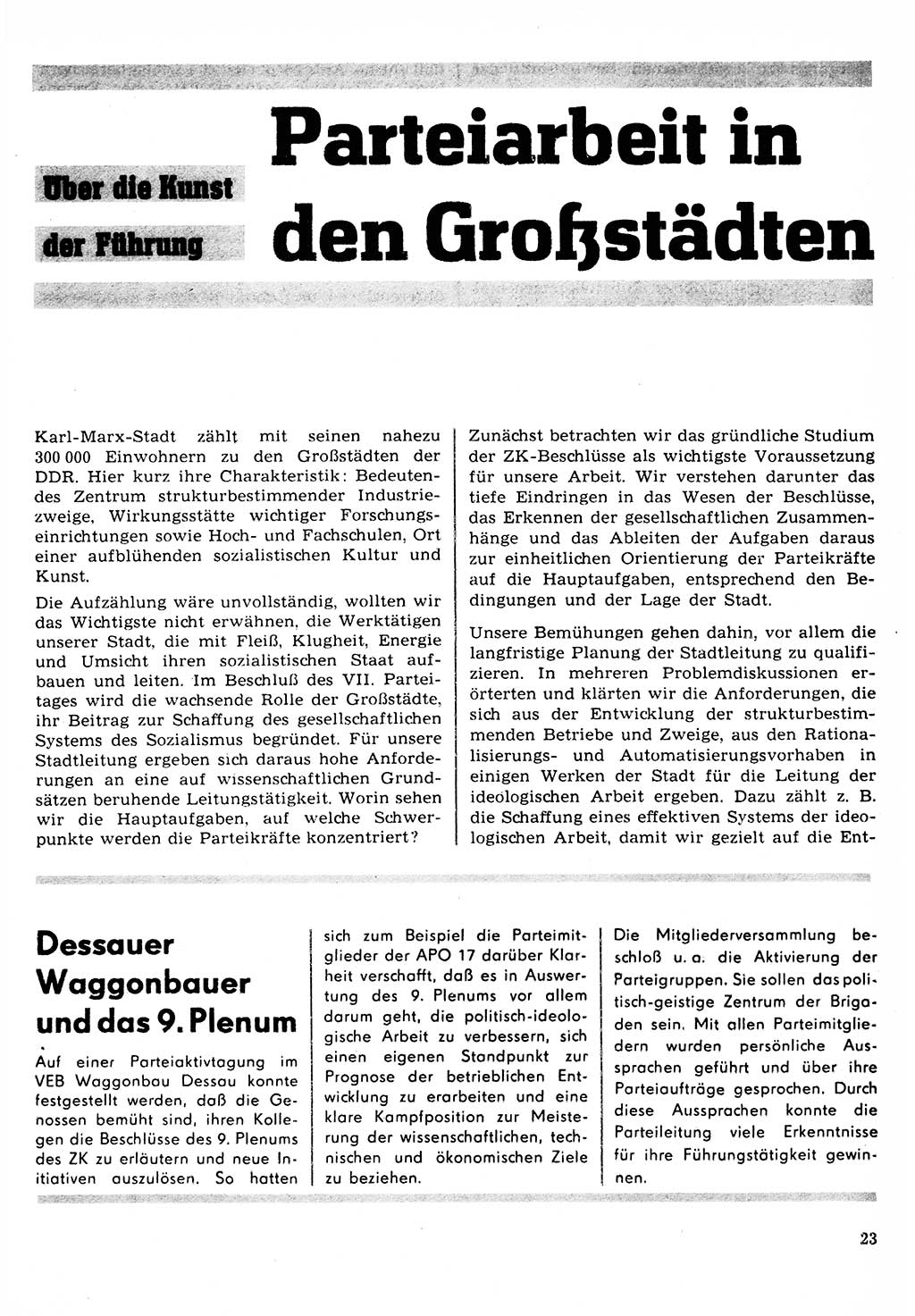 Neuer Weg (NW), Organ des Zentralkomitees (ZK) der SED (Sozialistische Einheitspartei Deutschlands) für Fragen des Parteilebens, 24. Jahrgang [Deutsche Demokratische Republik (DDR)] 1969, Seite 23 (NW ZK SED DDR 1969, S. 23)