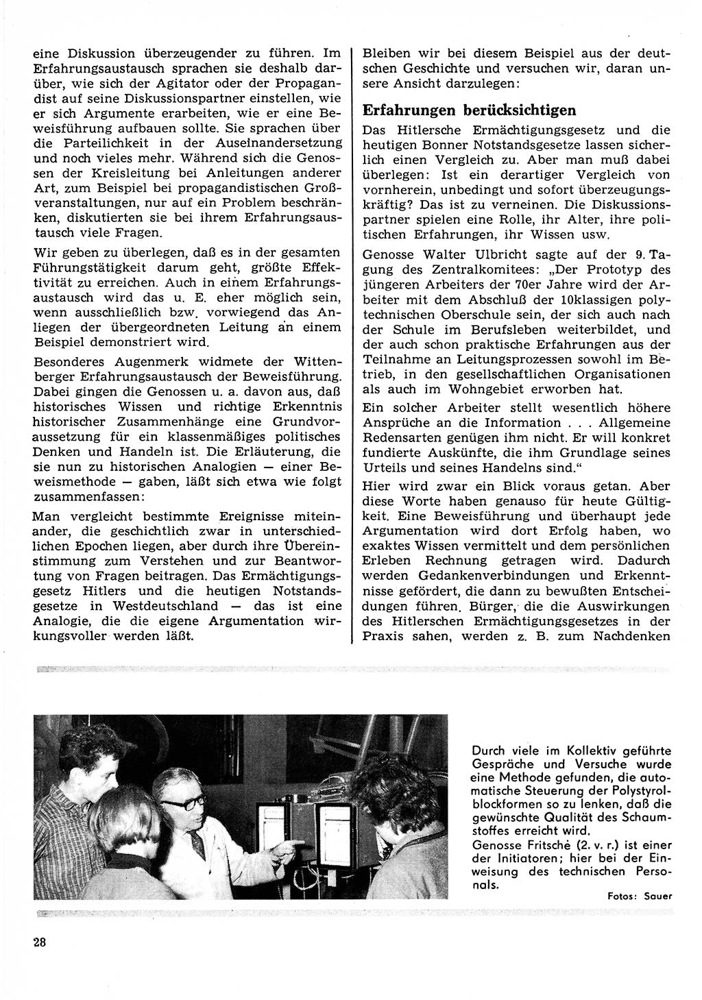 Neuer Weg (NW), Organ des Zentralkomitees (ZK) der SED (Sozialistische Einheitspartei Deutschlands) für Fragen des Parteilebens, 24. Jahrgang [Deutsche Demokratische Republik (DDR)] 1969, Seite 28 (NW ZK SED DDR 1969, S. 28)