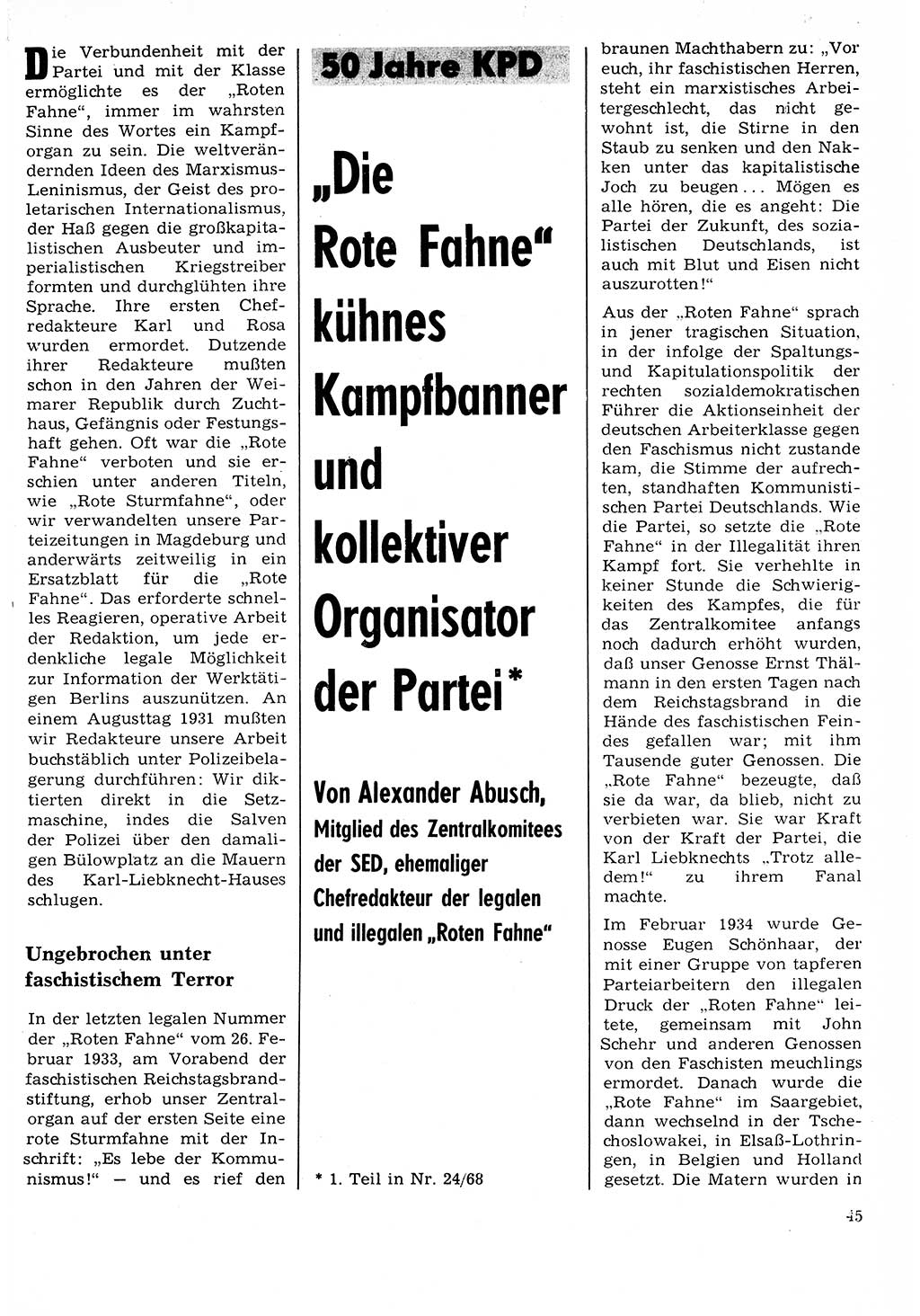 Neuer Weg (NW), Organ des Zentralkomitees (ZK) der SED (Sozialistische Einheitspartei Deutschlands) für Fragen des Parteilebens, 24. Jahrgang [Deutsche Demokratische Republik (DDR)] 1969, Seite 45 (NW ZK SED DDR 1969, S. 45)