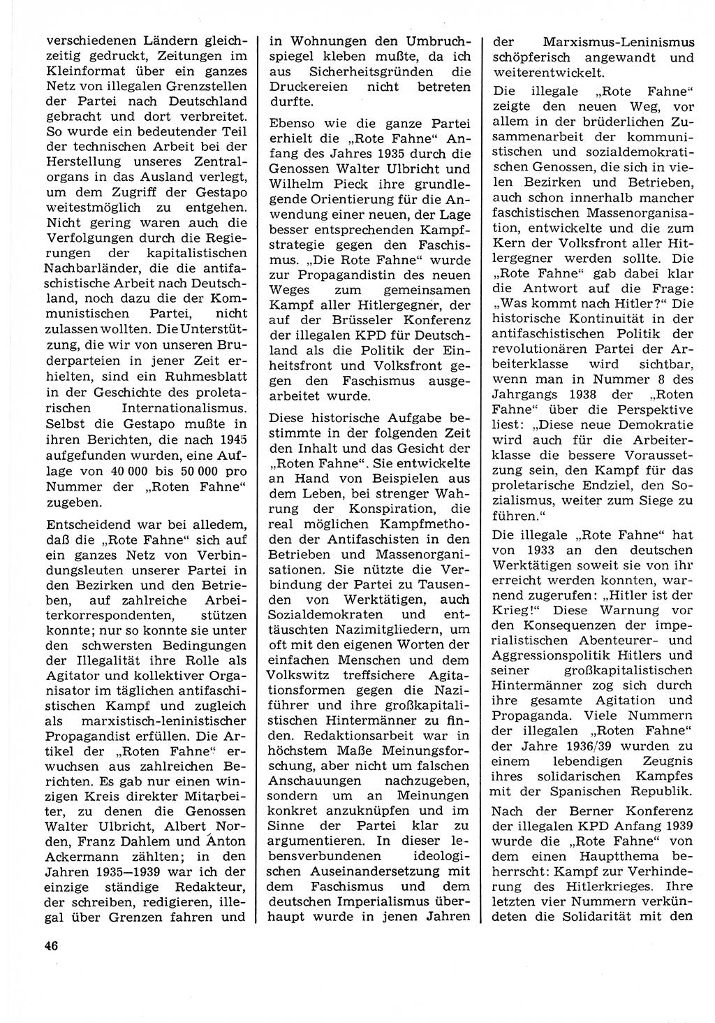 Neuer Weg (NW), Organ des Zentralkomitees (ZK) der SED (Sozialistische Einheitspartei Deutschlands) für Fragen des Parteilebens, 24. Jahrgang [Deutsche Demokratische Republik (DDR)] 1969, Seite 46 (NW ZK SED DDR 1969, S. 46)