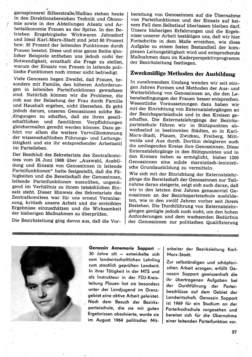 Neuer Weg (NW), Organ des Zentralkomitees (ZK) der SED (Sozialistische Einheitspartei Deutschlands) für Fragen des Parteilebens, 24. Jahrgang [Deutsche Demokratische Republik (DDR)] 1969, Seite 57 (NW ZK SED DDR 1969, S. 57)