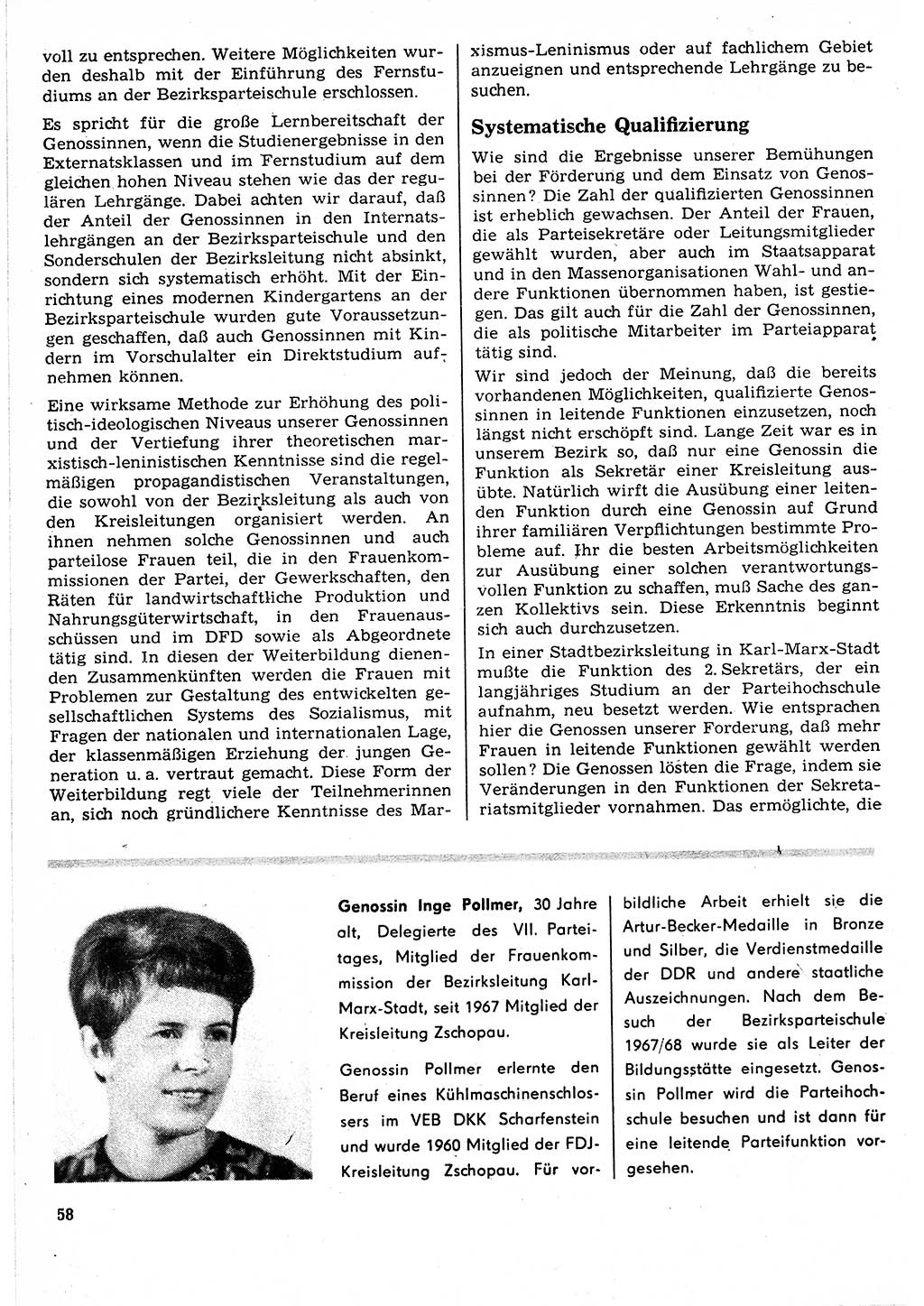 Neuer Weg (NW), Organ des Zentralkomitees (ZK) der SED (Sozialistische Einheitspartei Deutschlands) für Fragen des Parteilebens, 24. Jahrgang [Deutsche Demokratische Republik (DDR)] 1969, Seite 58 (NW ZK SED DDR 1969, S. 58)