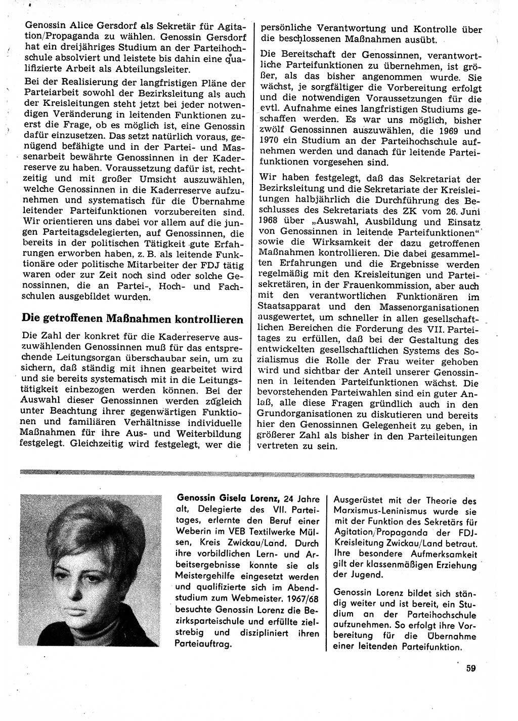 Neuer Weg (NW), Organ des Zentralkomitees (ZK) der SED (Sozialistische Einheitspartei Deutschlands) für Fragen des Parteilebens, 24. Jahrgang [Deutsche Demokratische Republik (DDR)] 1969, Seite 59 (NW ZK SED DDR 1969, S. 59)