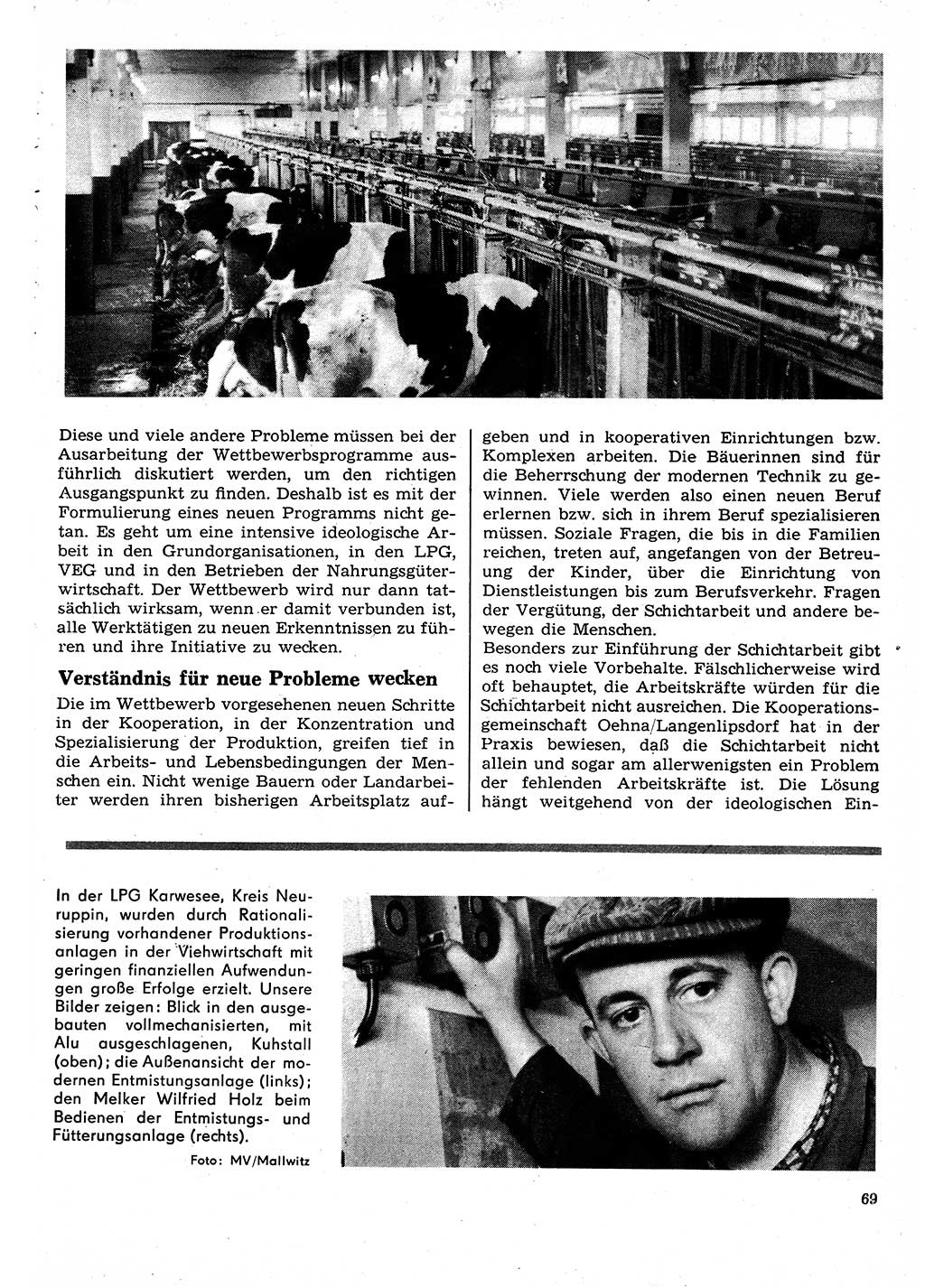 Neuer Weg (NW), Organ des Zentralkomitees (ZK) der SED (Sozialistische Einheitspartei Deutschlands) für Fragen des Parteilebens, 24. Jahrgang [Deutsche Demokratische Republik (DDR)] 1969, Seite 69 (NW ZK SED DDR 1969, S. 69)