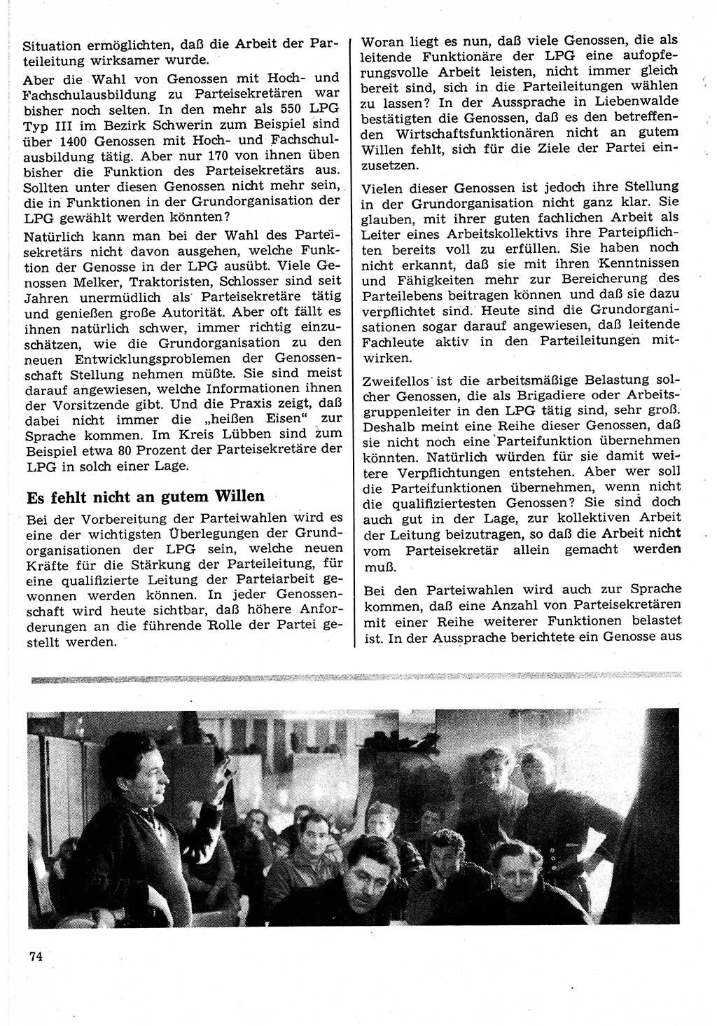 Neuer Weg (NW), Organ des Zentralkomitees (ZK) der SED (Sozialistische Einheitspartei Deutschlands) für Fragen des Parteilebens, 24. Jahrgang [Deutsche Demokratische Republik (DDR)] 1969, Seite 74 (NW ZK SED DDR 1969, S. 74)