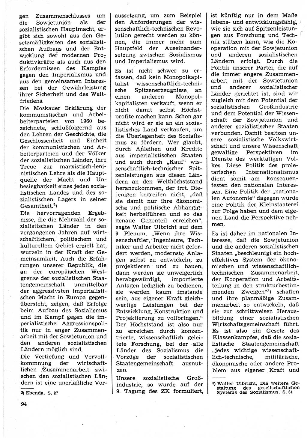 Neuer Weg (NW), Organ des Zentralkomitees (ZK) der SED (Sozialistische Einheitspartei Deutschlands) für Fragen des Parteilebens, 24. Jahrgang [Deutsche Demokratische Republik (DDR)] 1969, Seite 94 (NW ZK SED DDR 1969, S. 94)