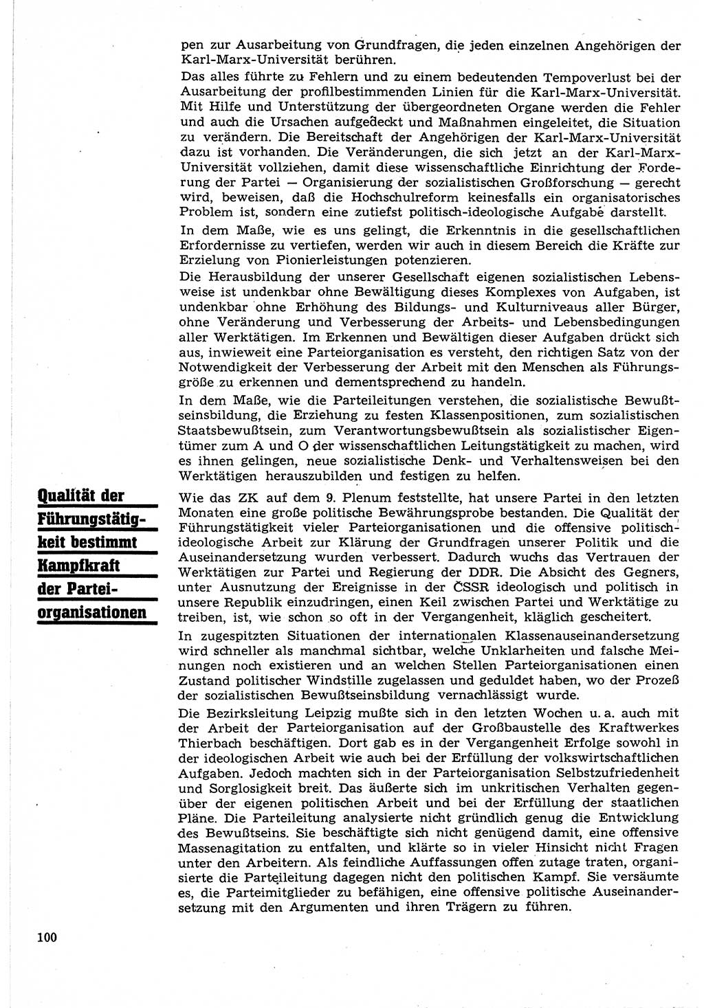 Neuer Weg (NW), Organ des Zentralkomitees (ZK) der SED (Sozialistische Einheitspartei Deutschlands) für Fragen des Parteilebens, 24. Jahrgang [Deutsche Demokratische Republik (DDR)] 1969, Seite 100 (NW ZK SED DDR 1969, S. 100)