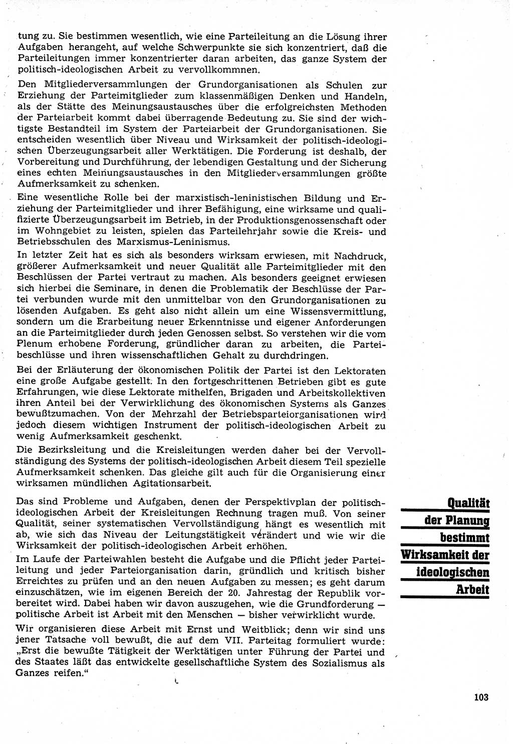 Neuer Weg (NW), Organ des Zentralkomitees (ZK) der SED (Sozialistische Einheitspartei Deutschlands) für Fragen des Parteilebens, 24. Jahrgang [Deutsche Demokratische Republik (DDR)] 1969, Seite 103 (NW ZK SED DDR 1969, S. 103)