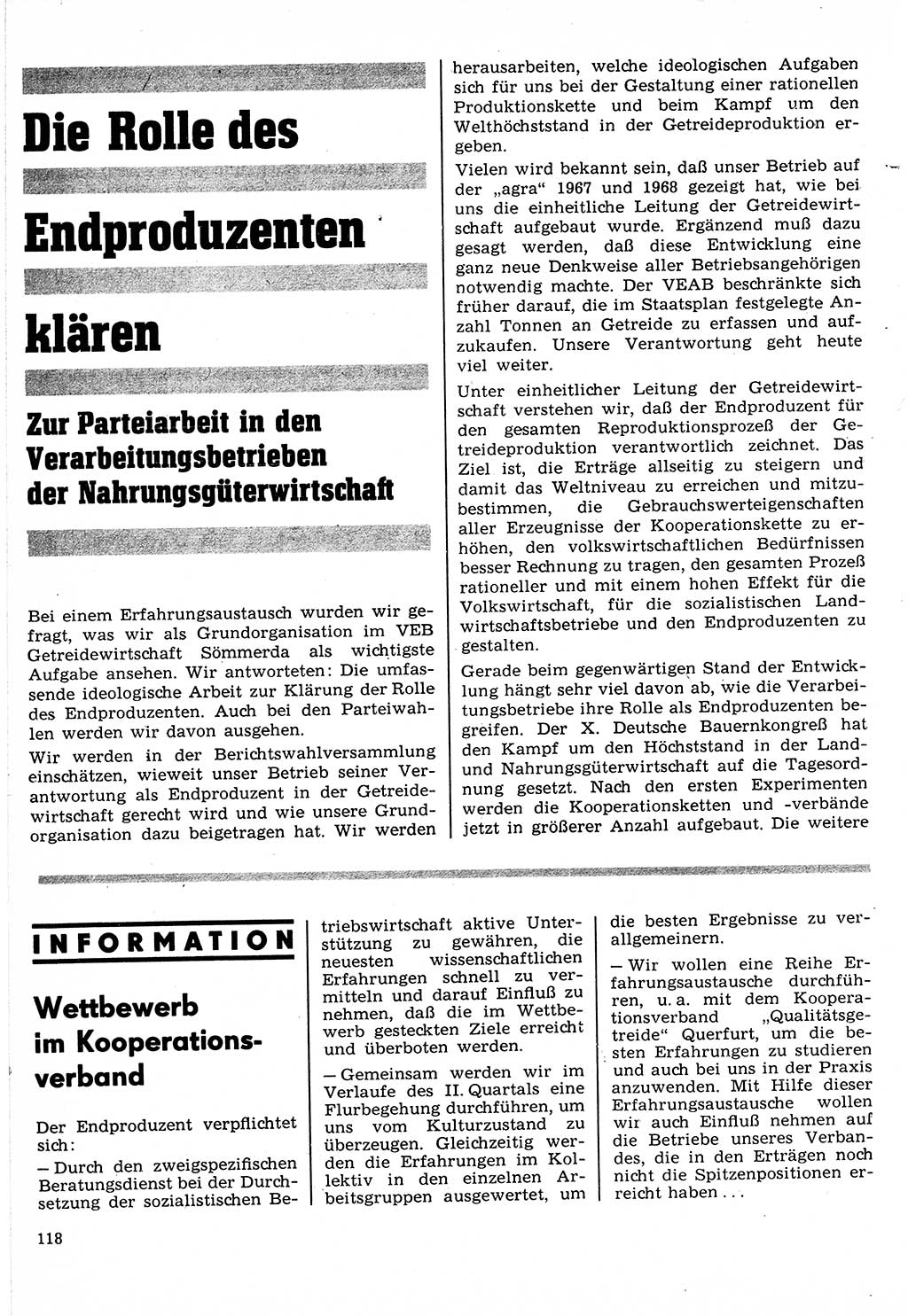 Neuer Weg (NW), Organ des Zentralkomitees (ZK) der SED (Sozialistische Einheitspartei Deutschlands) für Fragen des Parteilebens, 24. Jahrgang [Deutsche Demokratische Republik (DDR)] 1969, Seite 118 (NW ZK SED DDR 1969, S. 118)