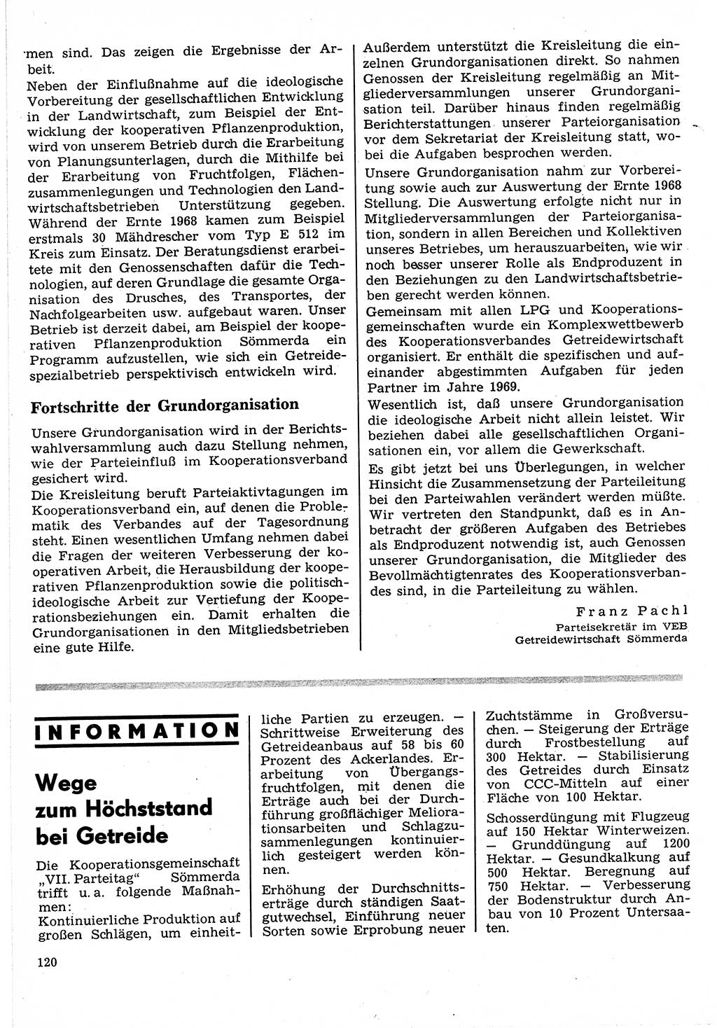 Neuer Weg (NW), Organ des Zentralkomitees (ZK) der SED (Sozialistische Einheitspartei Deutschlands) für Fragen des Parteilebens, 24. Jahrgang [Deutsche Demokratische Republik (DDR)] 1969, Seite 120 (NW ZK SED DDR 1969, S. 120)