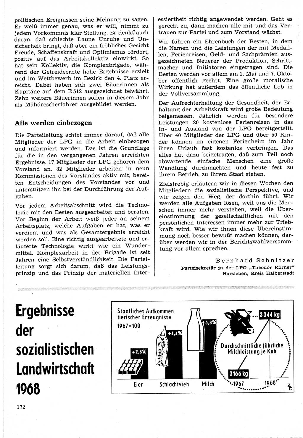 Neuer Weg (NW), Organ des Zentralkomitees (ZK) der SED (Sozialistische Einheitspartei Deutschlands) für Fragen des Parteilebens, 24. Jahrgang [Deutsche Demokratische Republik (DDR)] 1969, Seite 172 (NW ZK SED DDR 1969, S. 172)