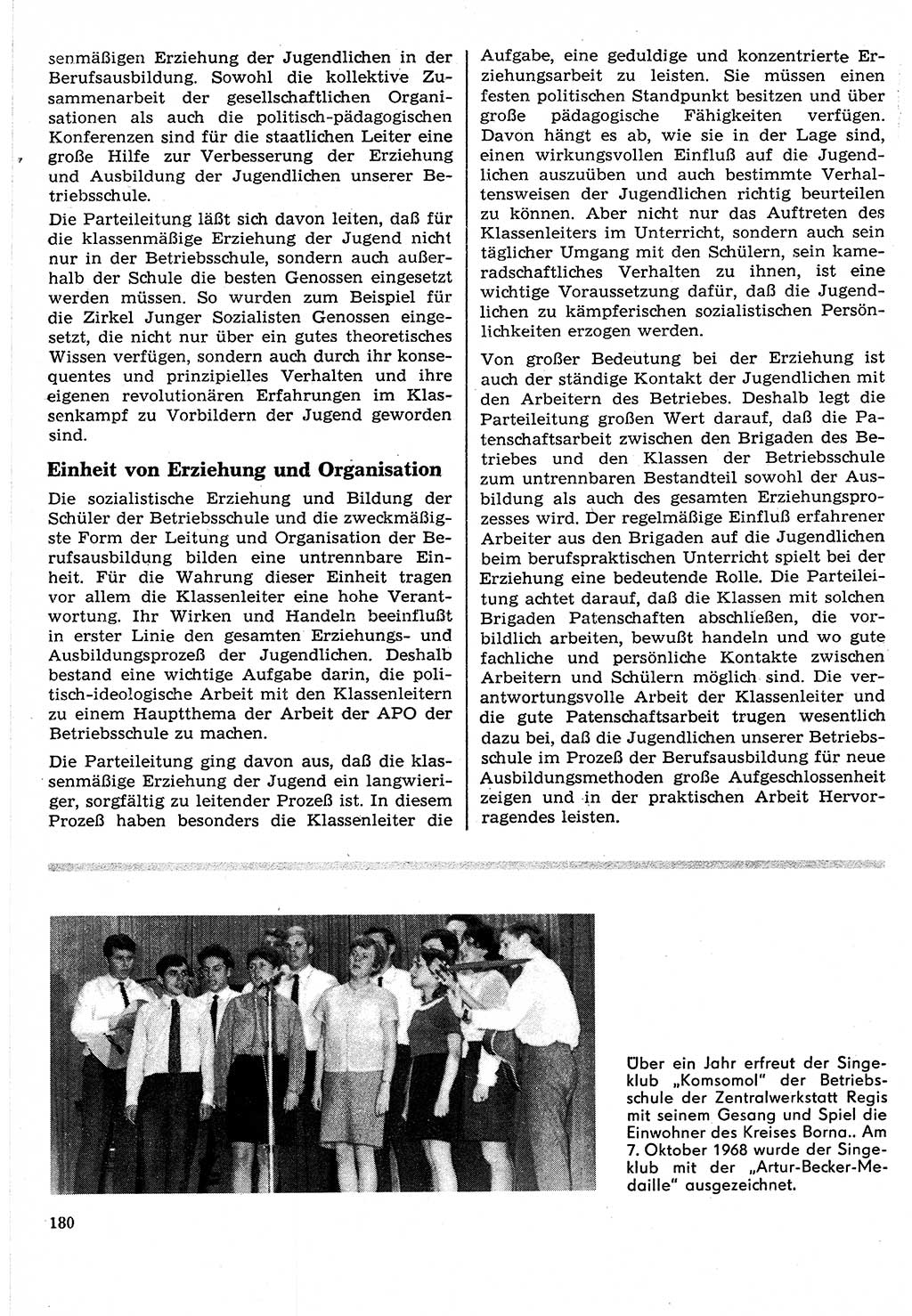 Neuer Weg (NW), Organ des Zentralkomitees (ZK) der SED (Sozialistische Einheitspartei Deutschlands) für Fragen des Parteilebens, 24. Jahrgang [Deutsche Demokratische Republik (DDR)] 1969, Seite 180 (NW ZK SED DDR 1969, S. 180)