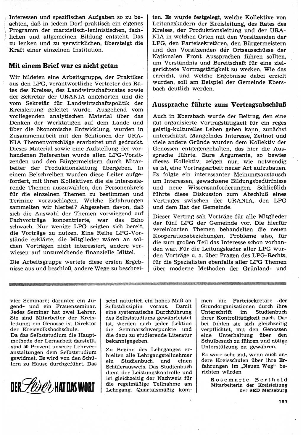 Neuer Weg (NW), Organ des Zentralkomitees (ZK) der SED (Sozialistische Einheitspartei Deutschlands) für Fragen des Parteilebens, 24. Jahrgang [Deutsche Demokratische Republik (DDR)] 1969, Seite 183 (NW ZK SED DDR 1969, S. 183)