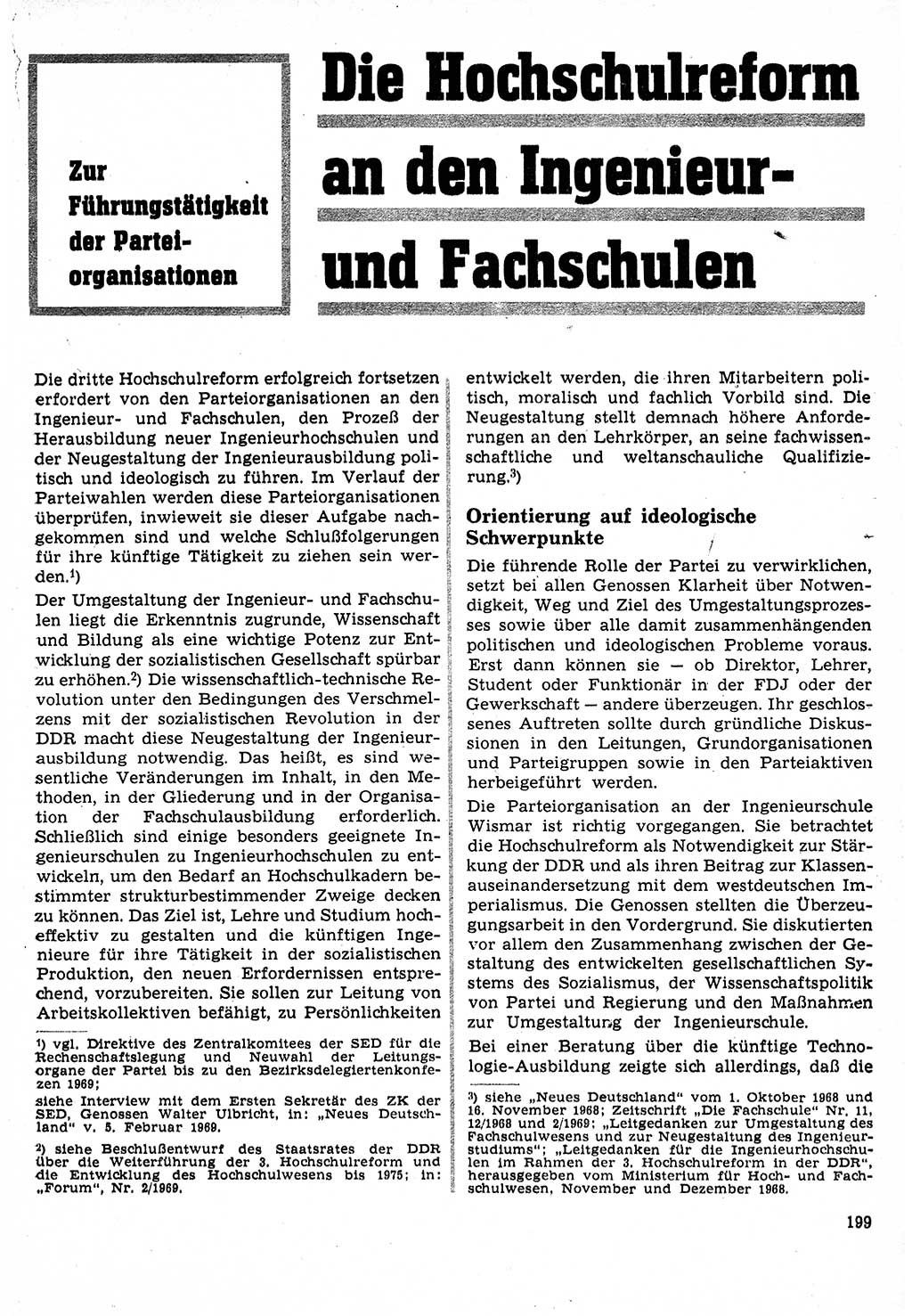 Neuer Weg (NW), Organ des Zentralkomitees (ZK) der SED (Sozialistische Einheitspartei Deutschlands) für Fragen des Parteilebens, 24. Jahrgang [Deutsche Demokratische Republik (DDR)] 1969, Seite 199 (NW ZK SED DDR 1969, S. 199)