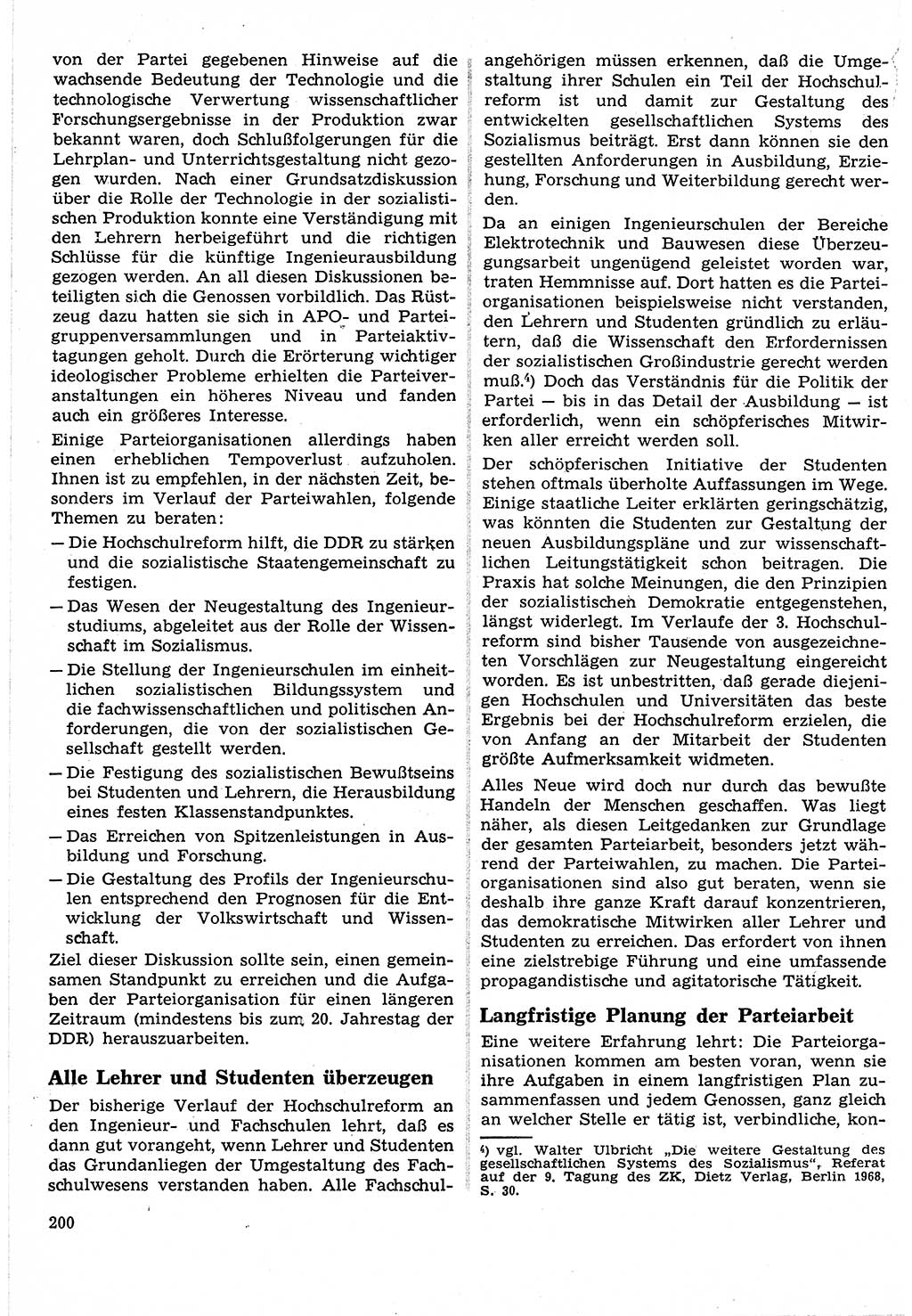 Neuer Weg (NW), Organ des Zentralkomitees (ZK) der SED (Sozialistische Einheitspartei Deutschlands) für Fragen des Parteilebens, 24. Jahrgang [Deutsche Demokratische Republik (DDR)] 1969, Seite 200 (NW ZK SED DDR 1969, S. 200)