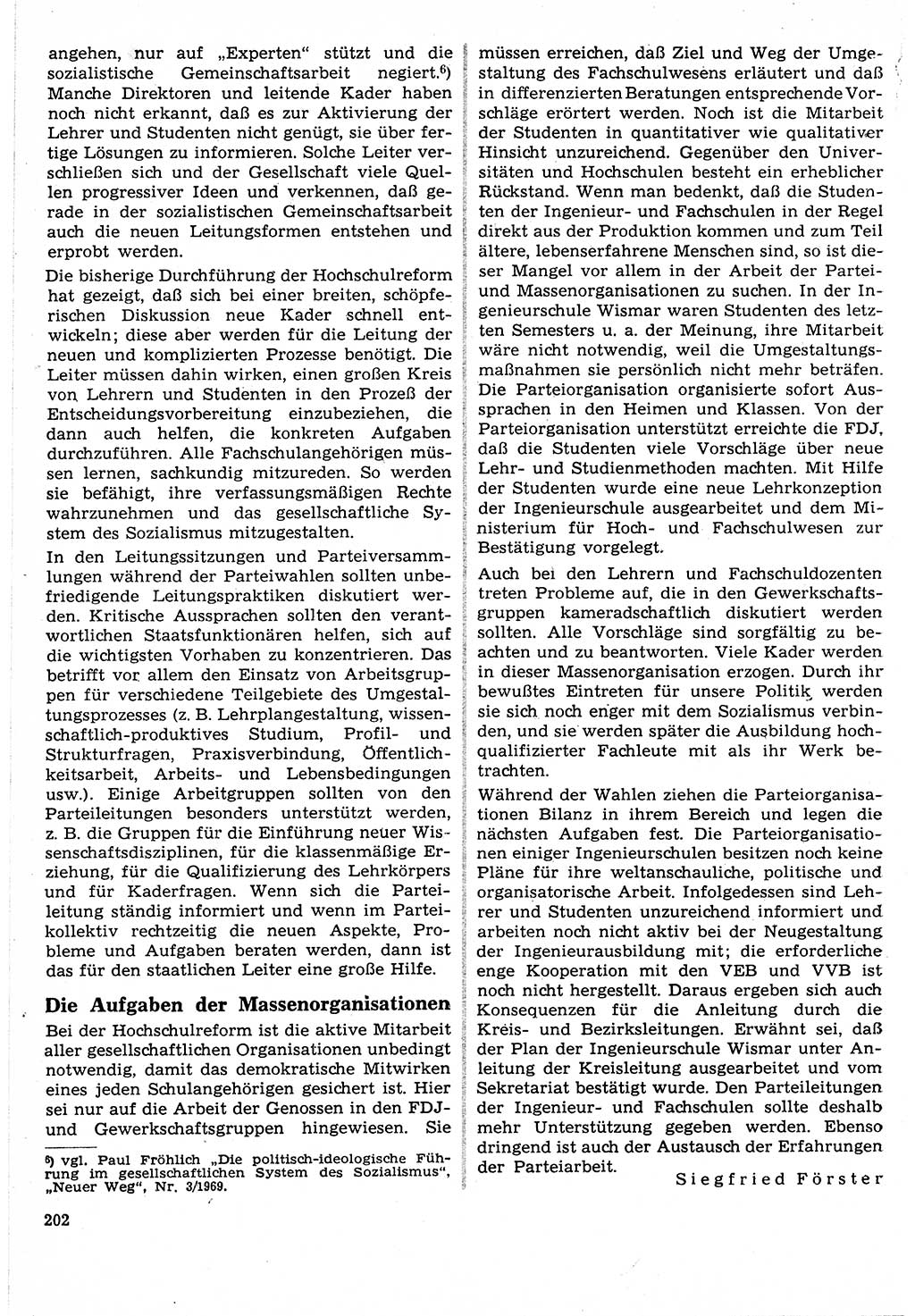 Neuer Weg (NW), Organ des Zentralkomitees (ZK) der SED (Sozialistische Einheitspartei Deutschlands) für Fragen des Parteilebens, 24. Jahrgang [Deutsche Demokratische Republik (DDR)] 1969, Seite 202 (NW ZK SED DDR 1969, S. 202)
