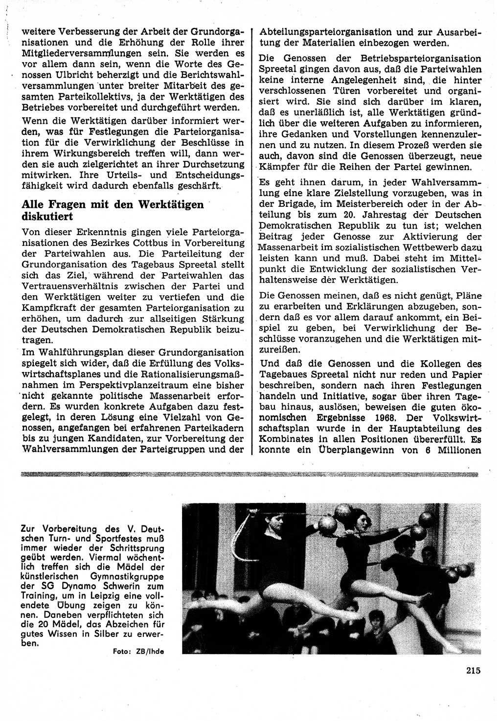 Neuer Weg (NW), Organ des Zentralkomitees (ZK) der SED (Sozialistische Einheitspartei Deutschlands) für Fragen des Parteilebens, 24. Jahrgang [Deutsche Demokratische Republik (DDR)] 1969, Seite 215 (NW ZK SED DDR 1969, S. 215)