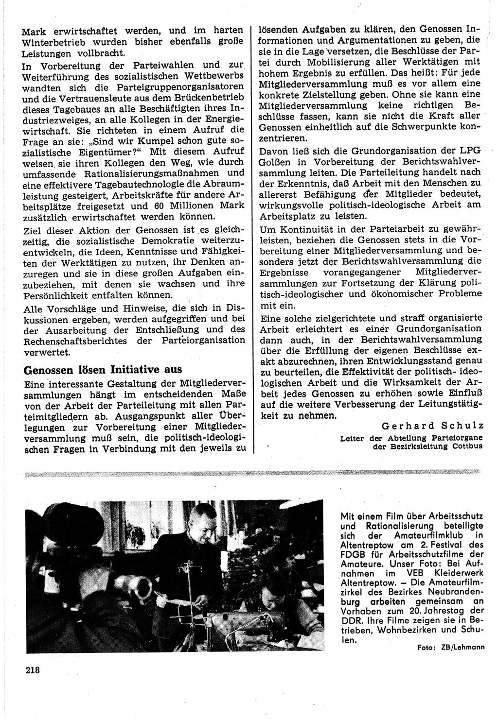 Neuer Weg (NW), Organ des Zentralkomitees (ZK) der SED (Sozialistische Einheitspartei Deutschlands) für Fragen des Parteilebens, 24. Jahrgang [Deutsche Demokratische Republik (DDR)] 1969, Seite 218 (NW ZK SED DDR 1969, S. 218)
