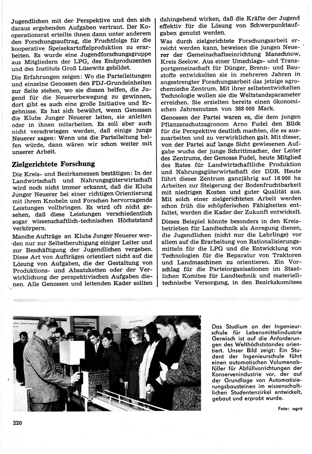 Neuer Weg (NW), Organ des Zentralkomitees (ZK) der SED (Sozialistische Einheitspartei Deutschlands) für Fragen des Parteilebens, 24. Jahrgang [Deutsche Demokratische Republik (DDR)] 1969, Seite 220 (NW ZK SED DDR 1969, S. 220)