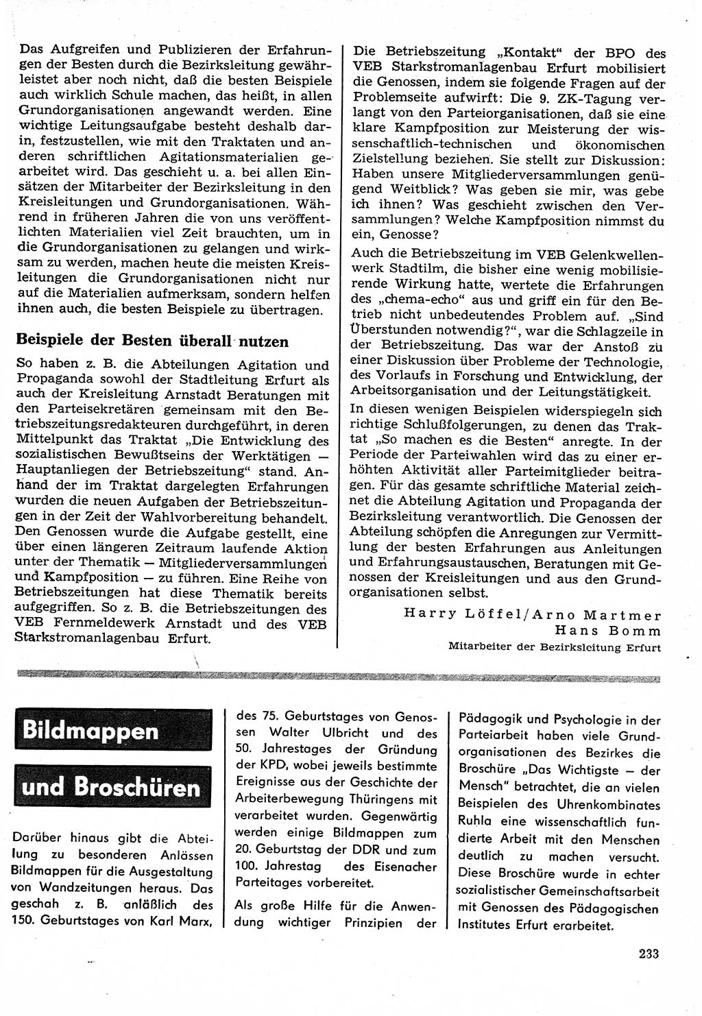 Neuer Weg (NW), Organ des Zentralkomitees (ZK) der SED (Sozialistische Einheitspartei Deutschlands) für Fragen des Parteilebens, 24. Jahrgang [Deutsche Demokratische Republik (DDR)] 1969, Seite 233 (NW ZK SED DDR 1969, S. 233)