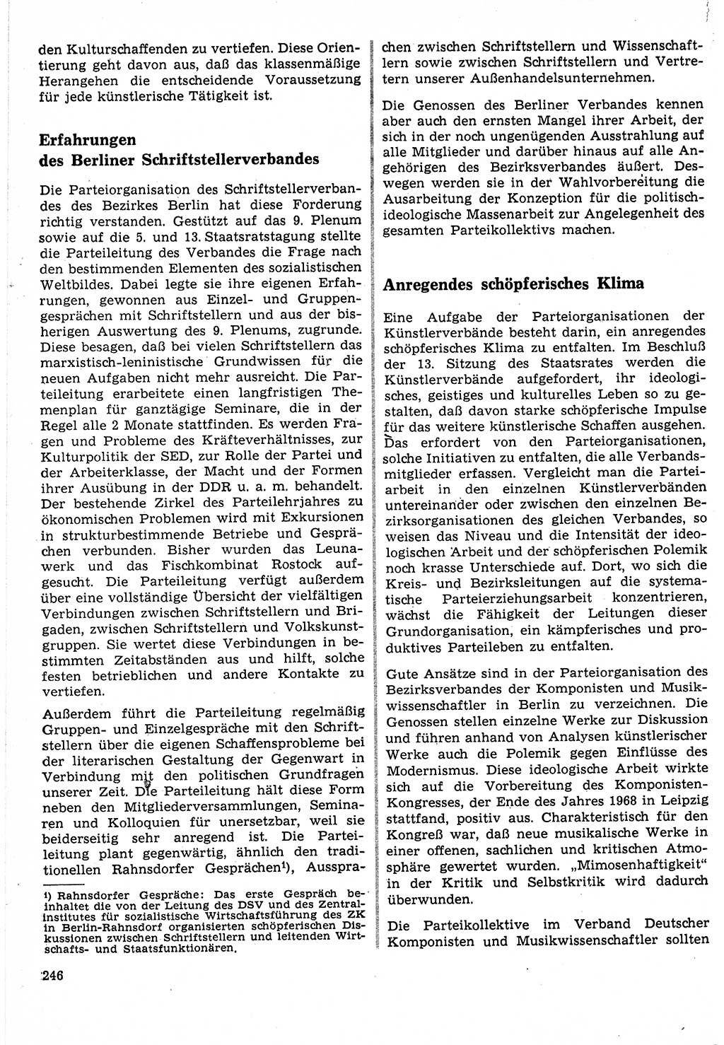 Neuer Weg (NW), Organ des Zentralkomitees (ZK) der SED (Sozialistische Einheitspartei Deutschlands) für Fragen des Parteilebens, 24. Jahrgang [Deutsche Demokratische Republik (DDR)] 1969, Seite 246 (NW ZK SED DDR 1969, S. 246)