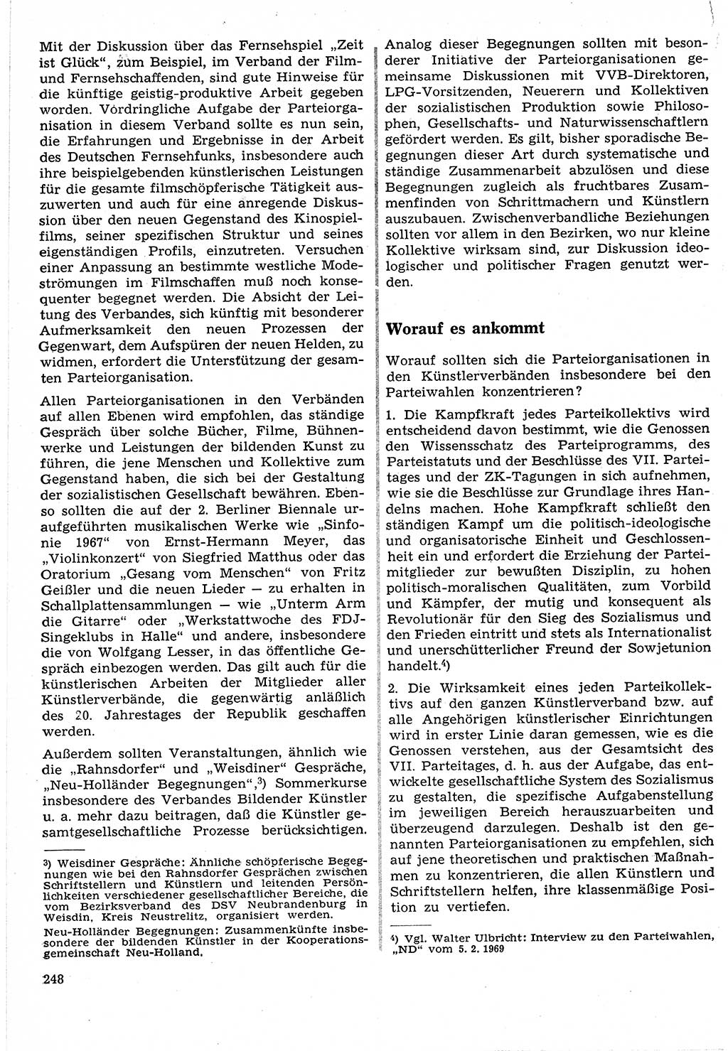 Neuer Weg (NW), Organ des Zentralkomitees (ZK) der SED (Sozialistische Einheitspartei Deutschlands) für Fragen des Parteilebens, 24. Jahrgang [Deutsche Demokratische Republik (DDR)] 1969, Seite 248 (NW ZK SED DDR 1969, S. 248)
