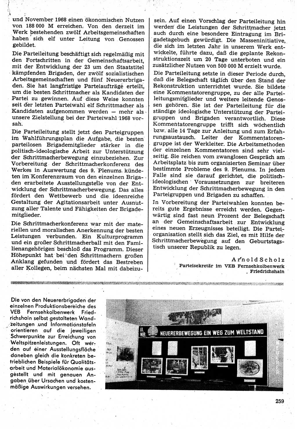 Neuer Weg (NW), Organ des Zentralkomitees (ZK) der SED (Sozialistische Einheitspartei Deutschlands) für Fragen des Parteilebens, 24. Jahrgang [Deutsche Demokratische Republik (DDR)] 1969, Seite 259 (NW ZK SED DDR 1969, S. 259)