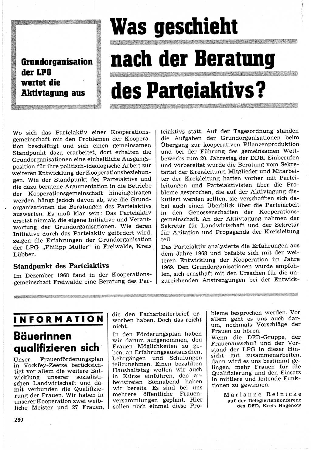 Neuer Weg (NW), Organ des Zentralkomitees (ZK) der SED (Sozialistische Einheitspartei Deutschlands) für Fragen des Parteilebens, 24. Jahrgang [Deutsche Demokratische Republik (DDR)] 1969, Seite 260 (NW ZK SED DDR 1969, S. 260)