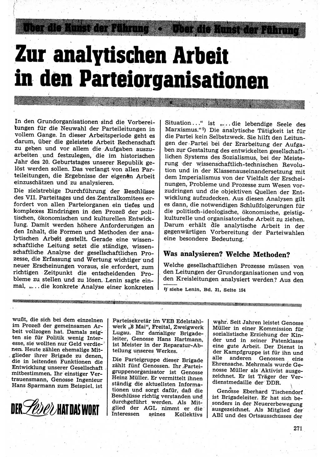 Neuer Weg (NW), Organ des Zentralkomitees (ZK) der SED (Sozialistische Einheitspartei Deutschlands) für Fragen des Parteilebens, 24. Jahrgang [Deutsche Demokratische Republik (DDR)] 1969, Seite 271 (NW ZK SED DDR 1969, S. 271)