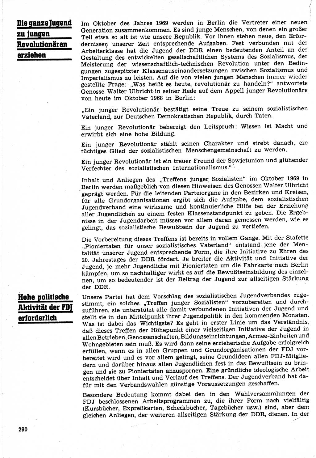 Neuer Weg (NW), Organ des Zentralkomitees (ZK) der SED (Sozialistische Einheitspartei Deutschlands) für Fragen des Parteilebens, 24. Jahrgang [Deutsche Demokratische Republik (DDR)] 1969, Seite 290 (NW ZK SED DDR 1969, S. 290)