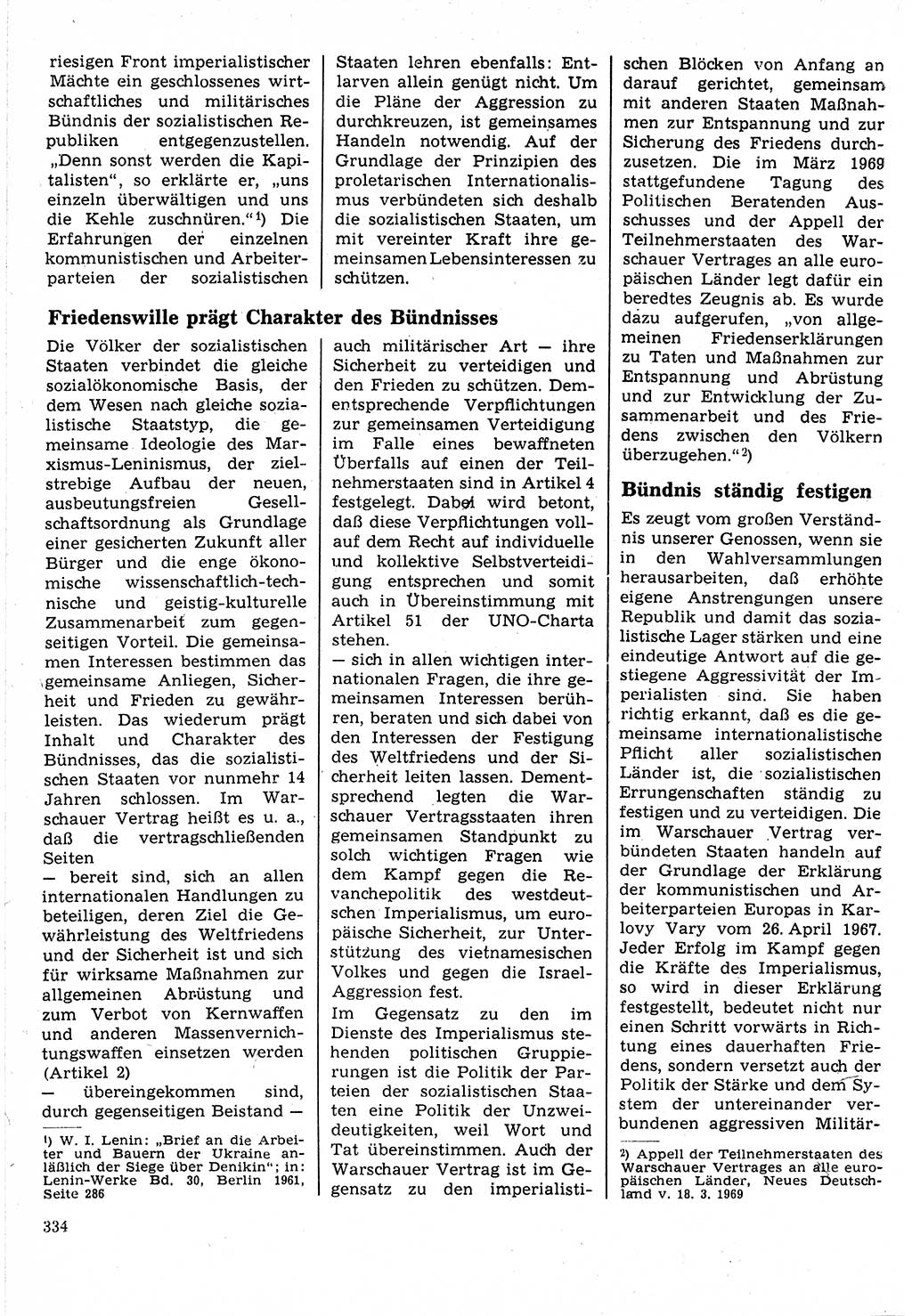 Neuer Weg (NW), Organ des Zentralkomitees (ZK) der SED (Sozialistische Einheitspartei Deutschlands) für Fragen des Parteilebens, 24. Jahrgang [Deutsche Demokratische Republik (DDR)] 1969, Seite 334 (NW ZK SED DDR 1969, S. 334)