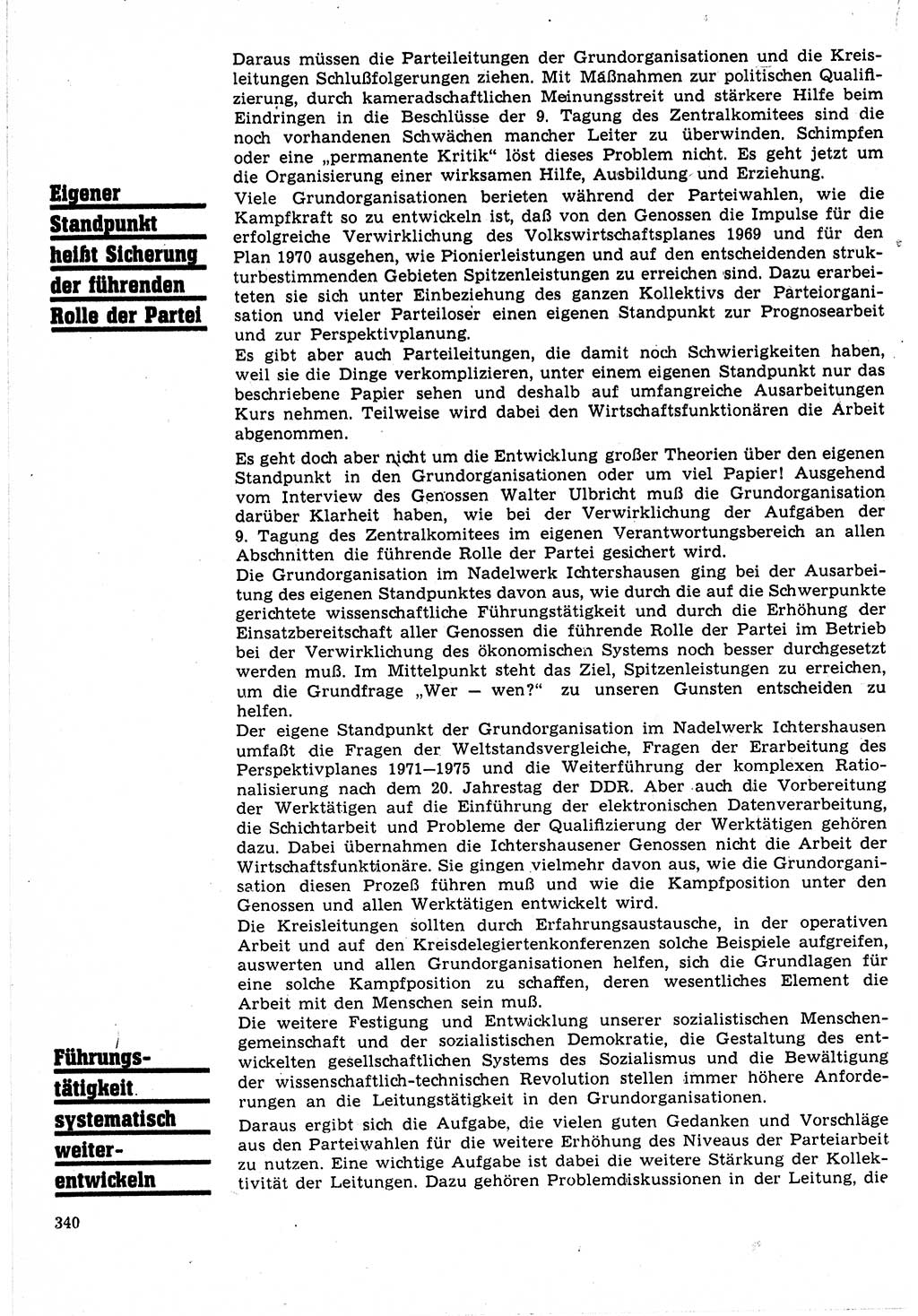 Neuer Weg (NW), Organ des Zentralkomitees (ZK) der SED (Sozialistische Einheitspartei Deutschlands) für Fragen des Parteilebens, 24. Jahrgang [Deutsche Demokratische Republik (DDR)] 1969, Seite 340 (NW ZK SED DDR 1969, S. 340)