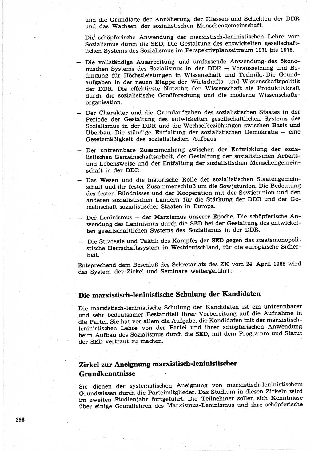 Neuer Weg (NW), Organ des Zentralkomitees (ZK) der SED (Sozialistische Einheitspartei Deutschlands) für Fragen des Parteilebens, 24. Jahrgang [Deutsche Demokratische Republik (DDR)] 1969, Seite 358 (NW ZK SED DDR 1969, S. 358)