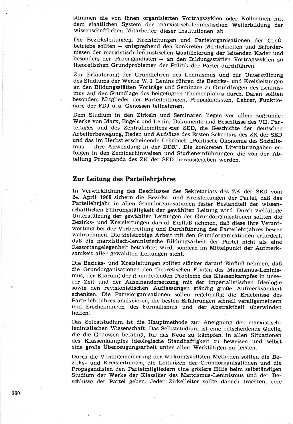 Neuer Weg (NW), Organ des Zentralkomitees (ZK) der SED (Sozialistische Einheitspartei Deutschlands) für Fragen des Parteilebens, 24. Jahrgang [Deutsche Demokratische Republik (DDR)] 1969, Seite 360 (NW ZK SED DDR 1969, S. 360)