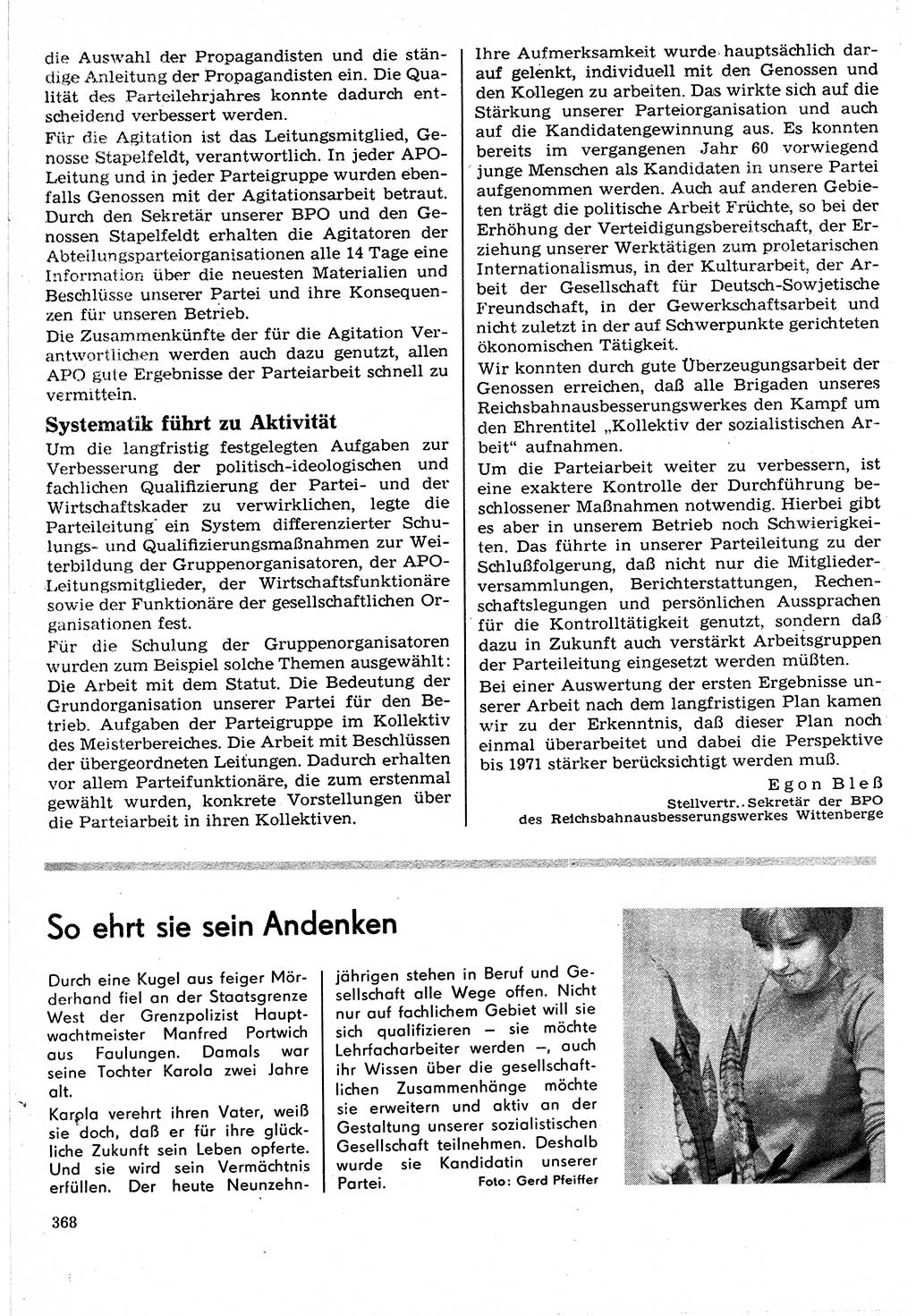 Neuer Weg (NW), Organ des Zentralkomitees (ZK) der SED (Sozialistische Einheitspartei Deutschlands) für Fragen des Parteilebens, 24. Jahrgang [Deutsche Demokratische Republik (DDR)] 1969, Seite 368 (NW ZK SED DDR 1969, S. 368)