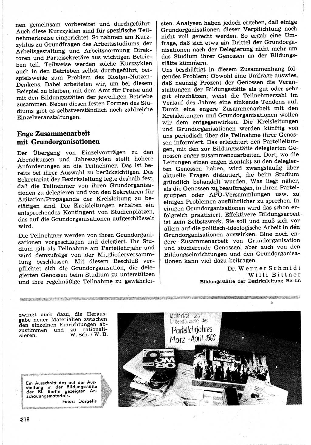 Neuer Weg (NW), Organ des Zentralkomitees (ZK) der SED (Sozialistische Einheitspartei Deutschlands) für Fragen des Parteilebens, 24. Jahrgang [Deutsche Demokratische Republik (DDR)] 1969, Seite 378 (NW ZK SED DDR 1969, S. 378)