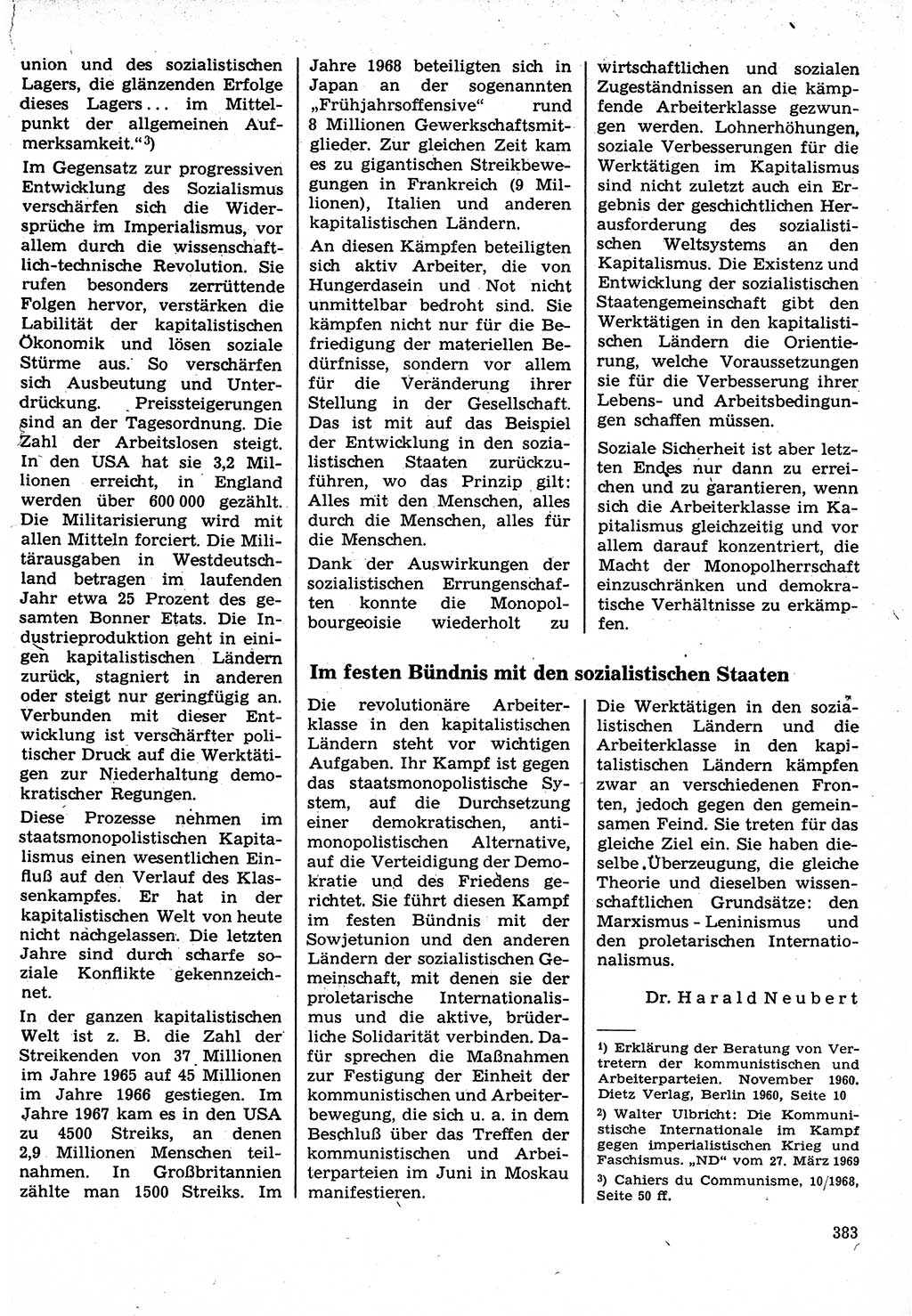 Neuer Weg (NW), Organ des Zentralkomitees (ZK) der SED (Sozialistische Einheitspartei Deutschlands) für Fragen des Parteilebens, 24. Jahrgang [Deutsche Demokratische Republik (DDR)] 1969, Seite 383 (NW ZK SED DDR 1969, S. 383)