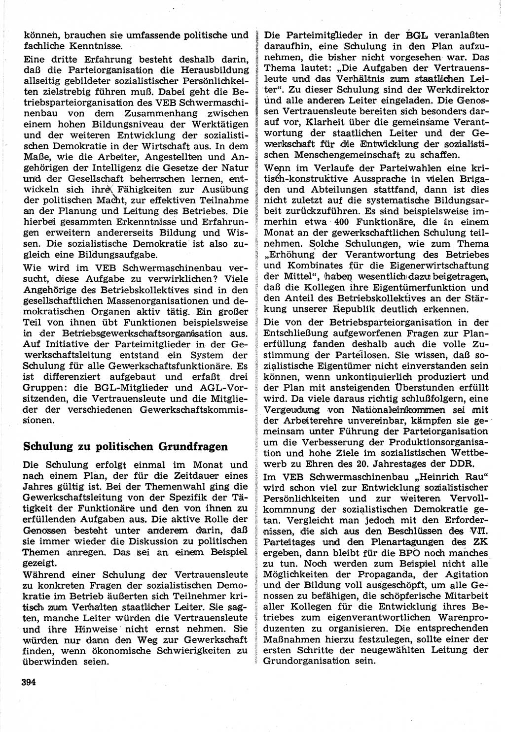 Neuer Weg (NW), Organ des Zentralkomitees (ZK) der SED (Sozialistische Einheitspartei Deutschlands) für Fragen des Parteilebens, 24. Jahrgang [Deutsche Demokratische Republik (DDR)] 1969, Seite 394 (NW ZK SED DDR 1969, S. 394)