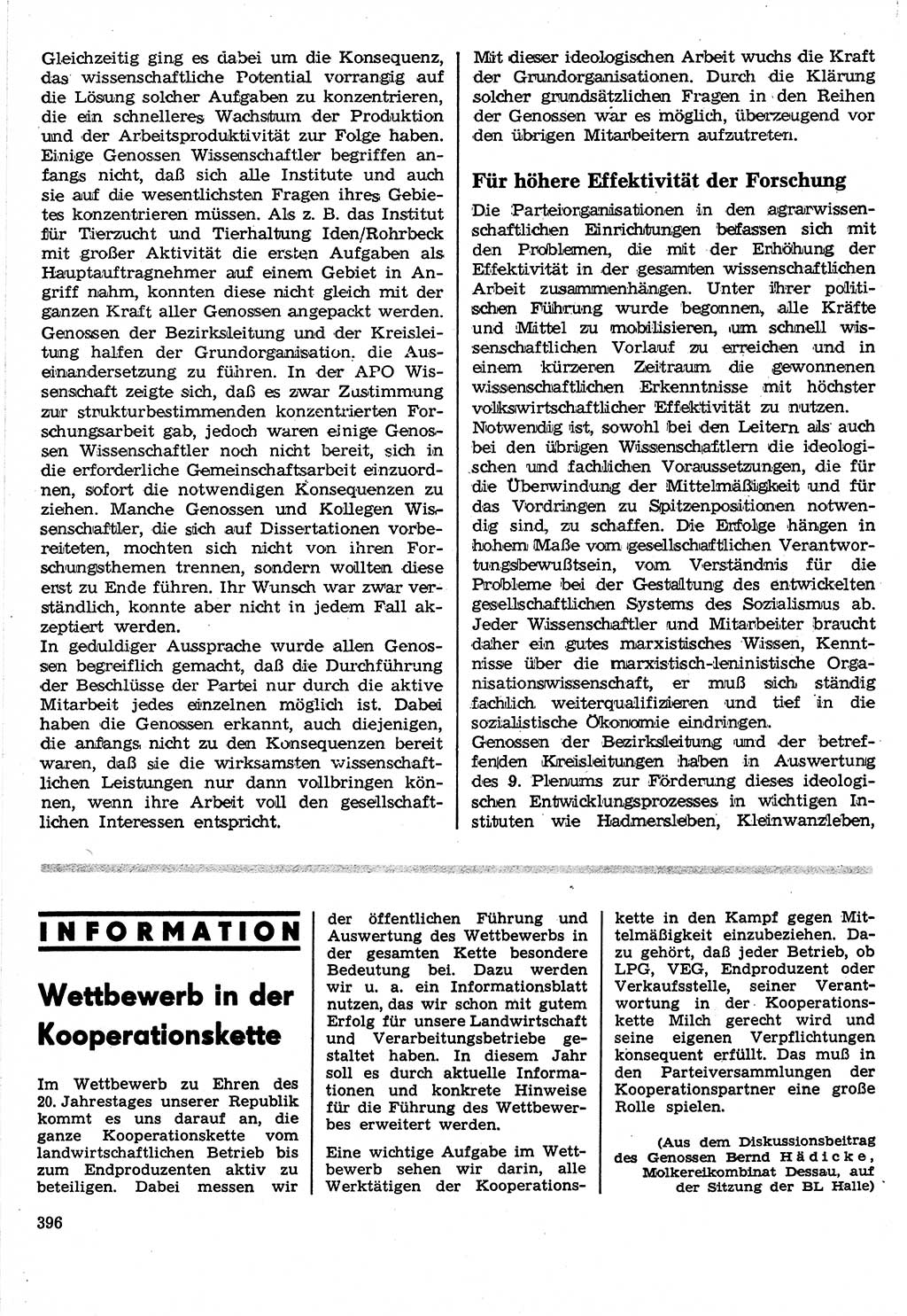 Neuer Weg (NW), Organ des Zentralkomitees (ZK) der SED (Sozialistische Einheitspartei Deutschlands) für Fragen des Parteilebens, 24. Jahrgang [Deutsche Demokratische Republik (DDR)] 1969, Seite 396 (NW ZK SED DDR 1969, S. 396)