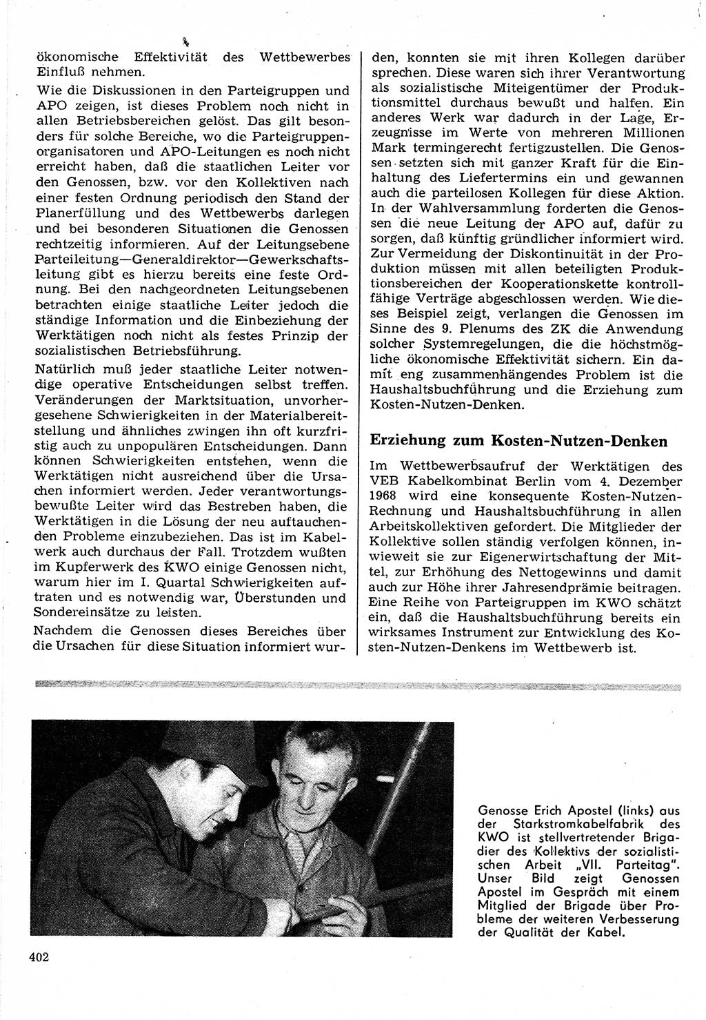 Neuer Weg (NW), Organ des Zentralkomitees (ZK) der SED (Sozialistische Einheitspartei Deutschlands) für Fragen des Parteilebens, 24. Jahrgang [Deutsche Demokratische Republik (DDR)] 1969, Seite 402 (NW ZK SED DDR 1969, S. 402)