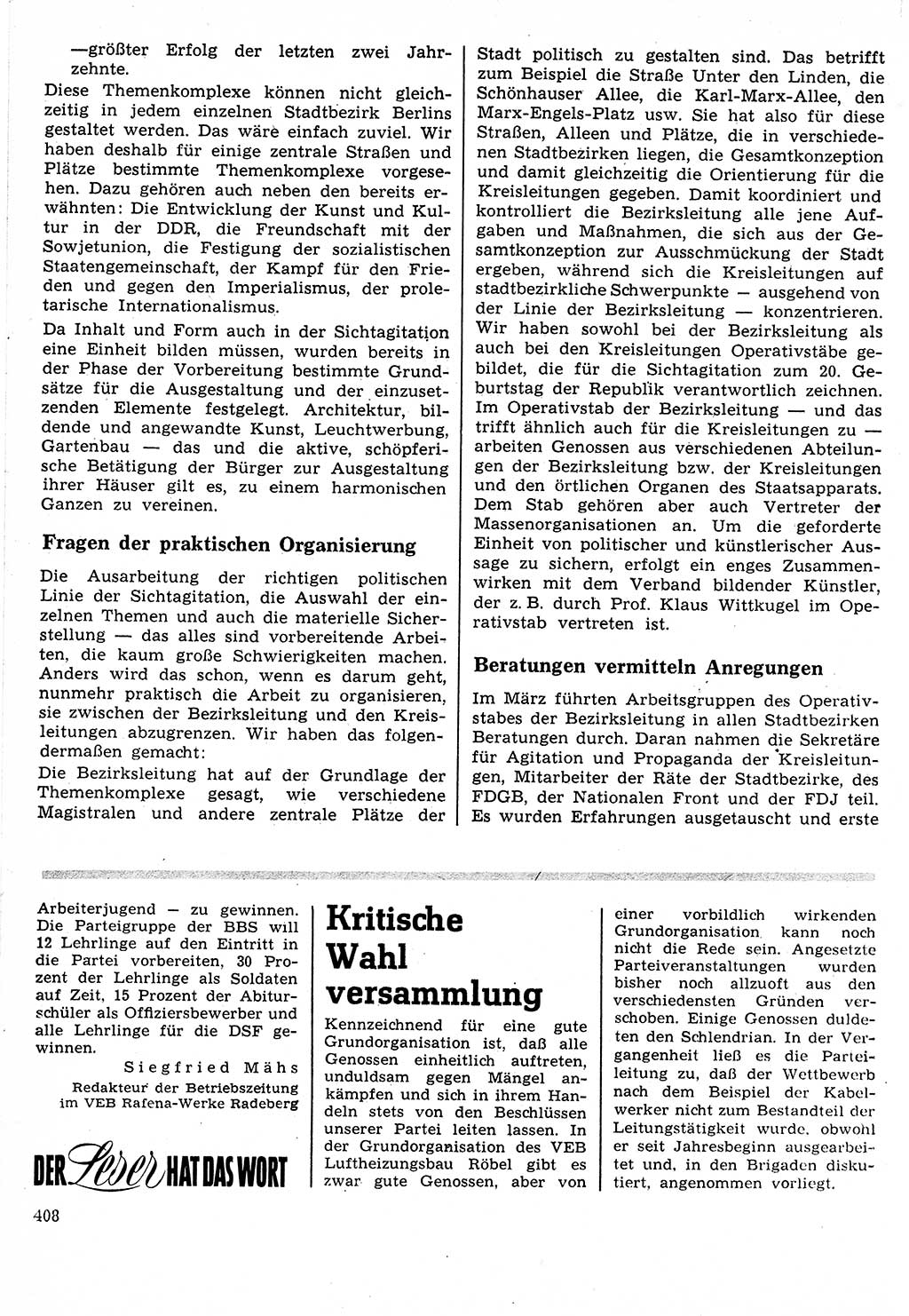 Neuer Weg (NW), Organ des Zentralkomitees (ZK) der SED (Sozialistische Einheitspartei Deutschlands) für Fragen des Parteilebens, 24. Jahrgang [Deutsche Demokratische Republik (DDR)] 1969, Seite 408 (NW ZK SED DDR 1969, S. 408)