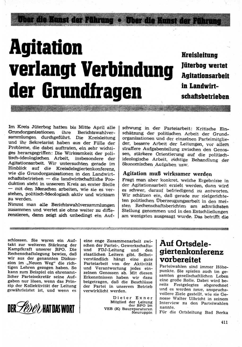Neuer Weg (NW), Organ des Zentralkomitees (ZK) der SED (Sozialistische Einheitspartei Deutschlands) für Fragen des Parteilebens, 24. Jahrgang [Deutsche Demokratische Republik (DDR)] 1969, Seite 411 (NW ZK SED DDR 1969, S. 411)